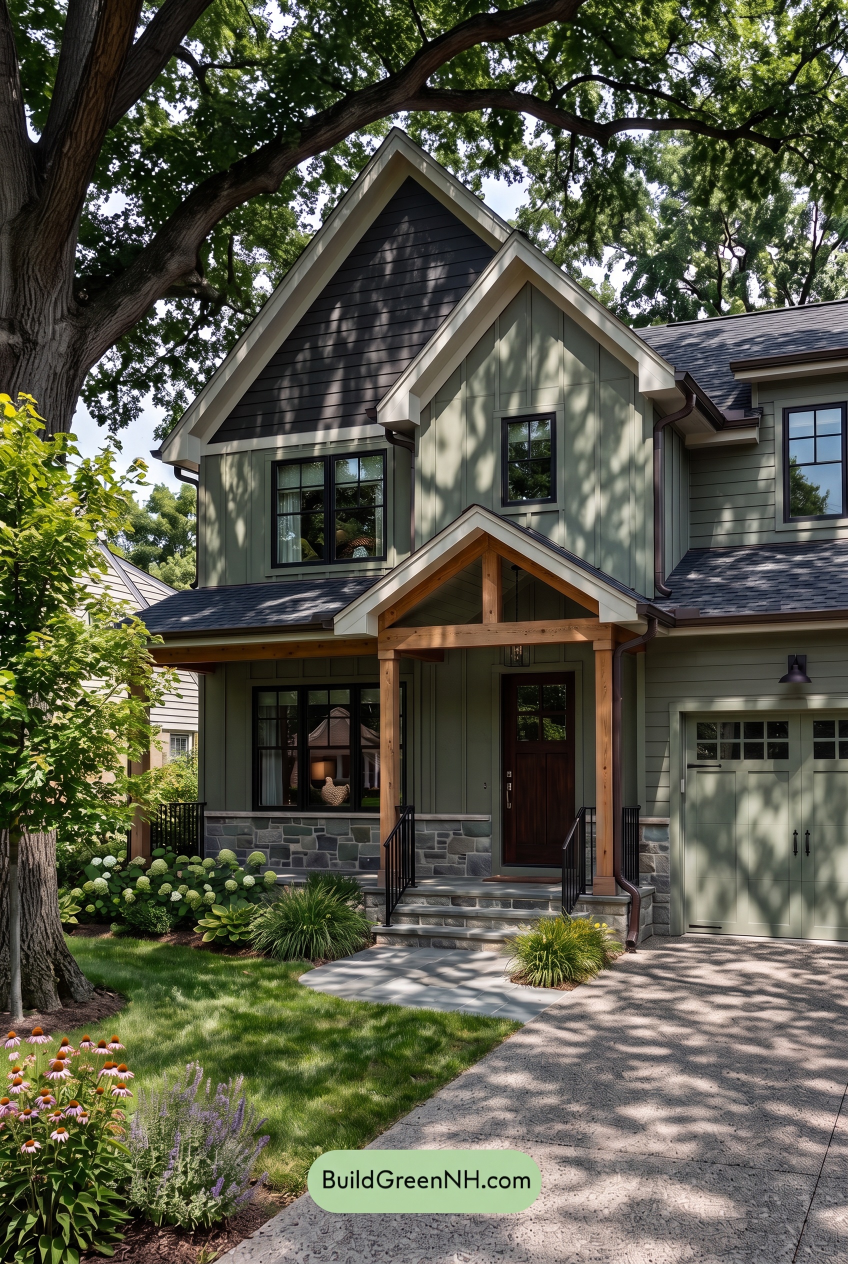 Dark Charcoal House Exterior Color Scheme: Charcoal Moss Reverie - Shade