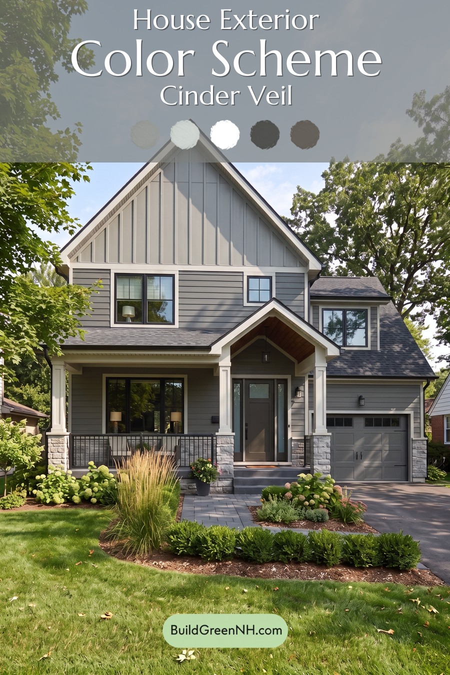 Dark Charcoal House Exterior Color Scheme: Cinder Veil