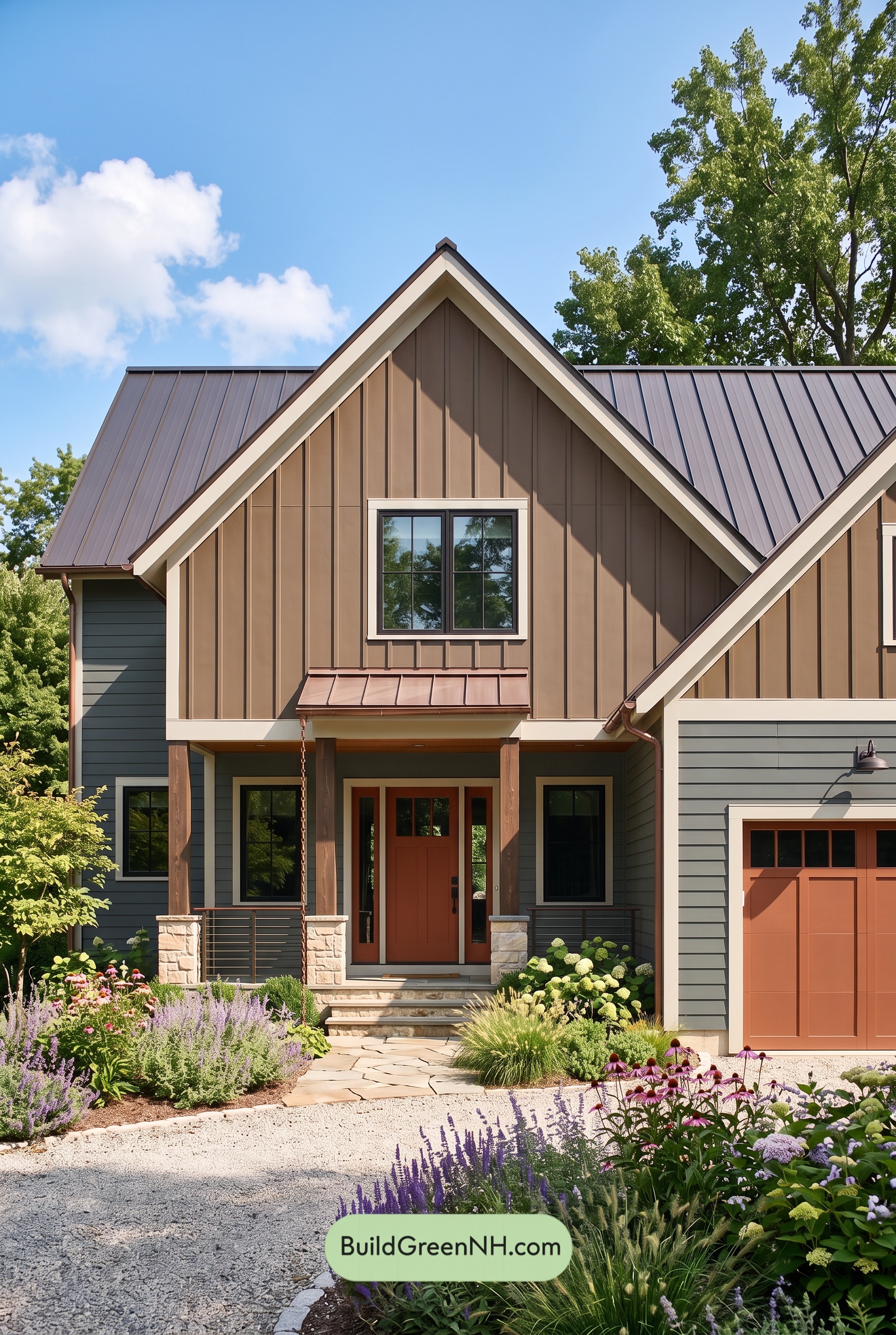 Dark Charcoal House Exterior Color Scheme: Copper Gable Quiet