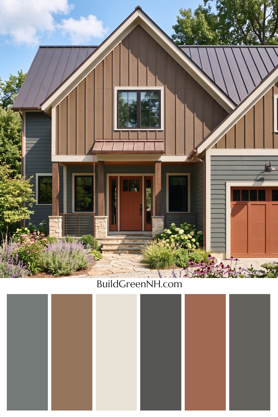 Dark Charcoal House Exterior Color Scheme: Copper Gable Quiet