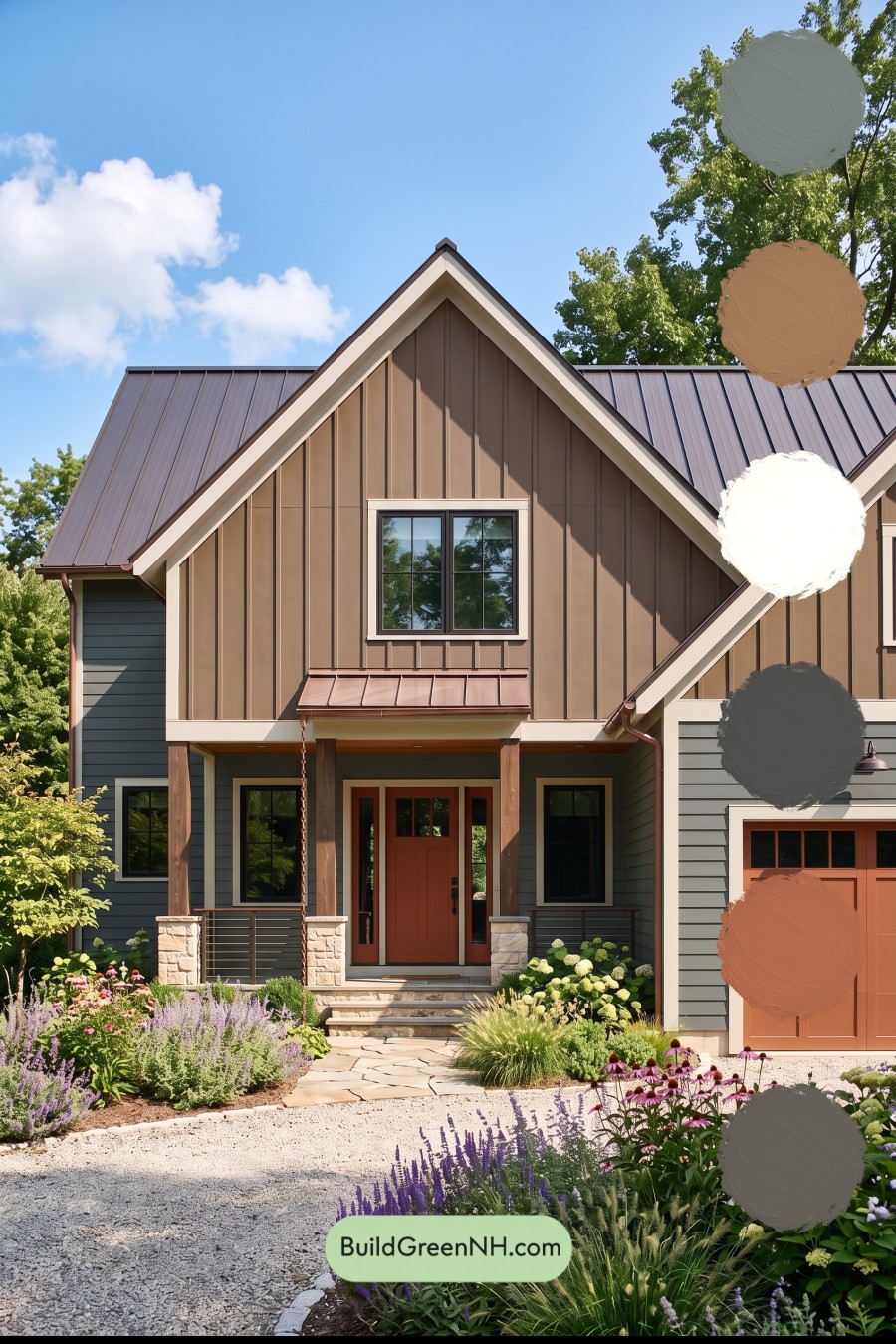 Dark Charcoal House Exterior Color Scheme: Copper Gable Quiet