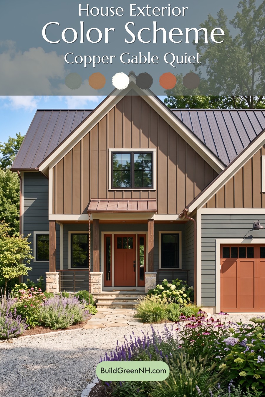 Dark Charcoal House Exterior Color Scheme: Copper Gable Quiet