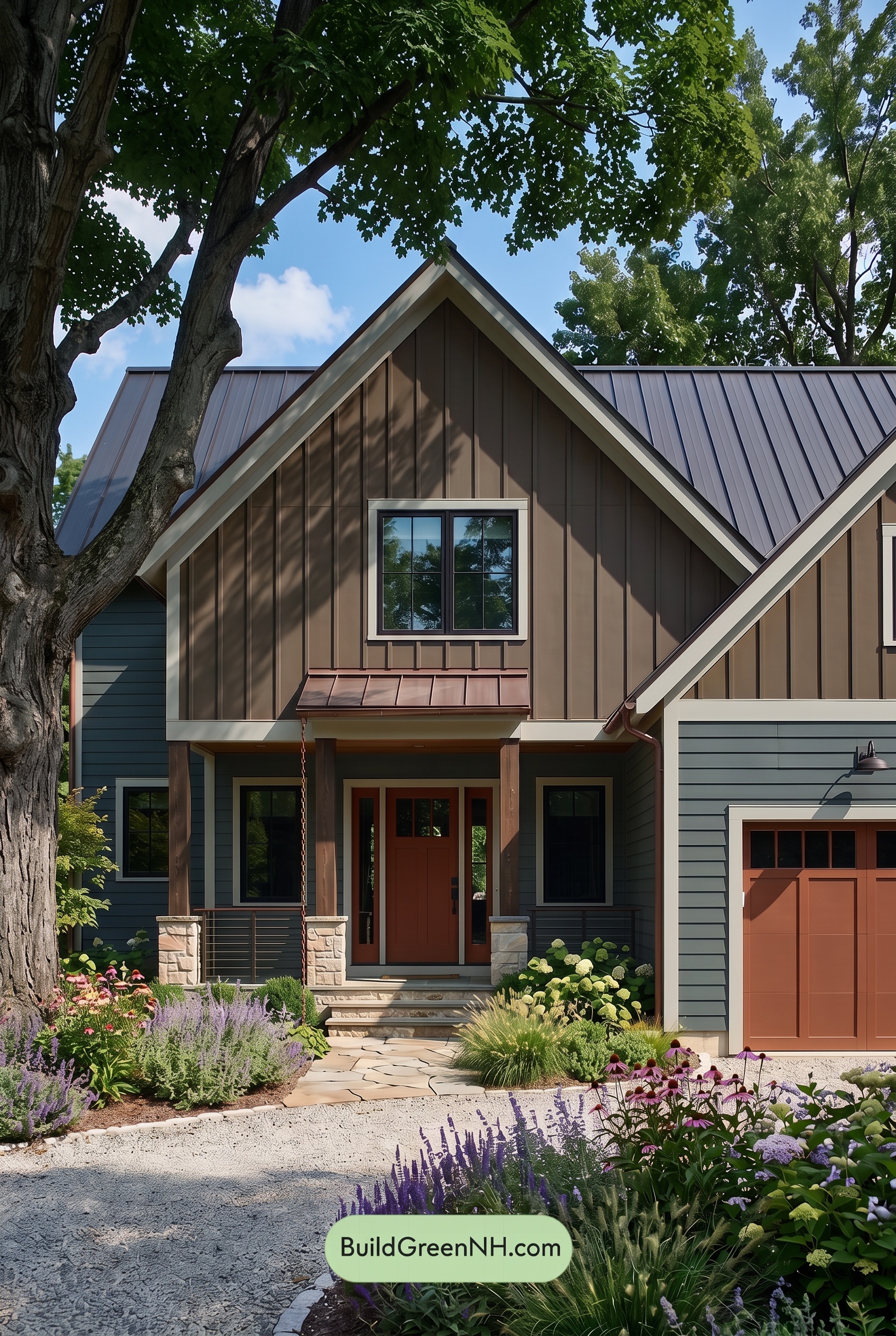 Dark Charcoal House Exterior Color Scheme: Copper Gable Quiet - Shade
