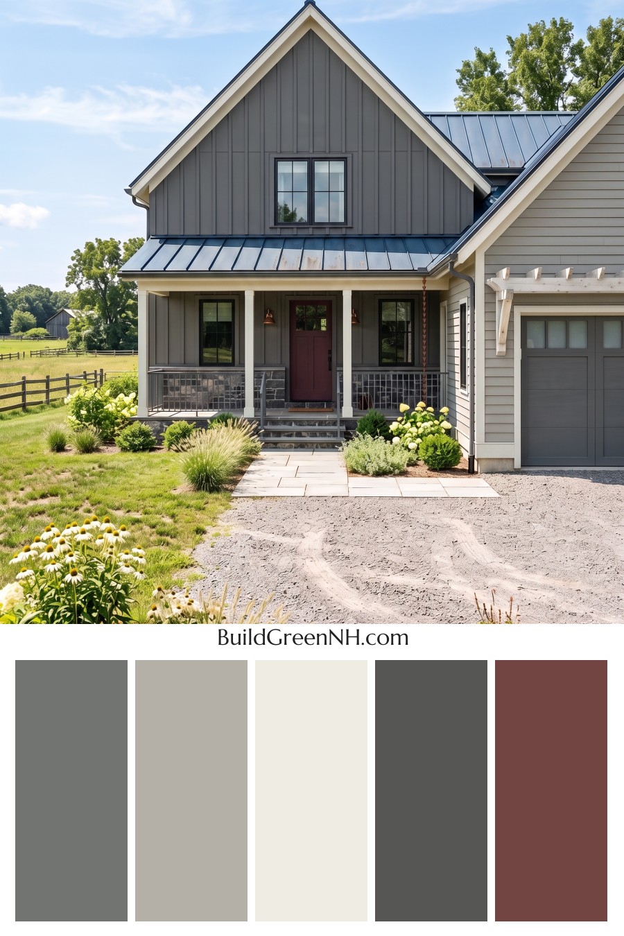 Dark Charcoal House Exterior Color Scheme: Graphite Bloom