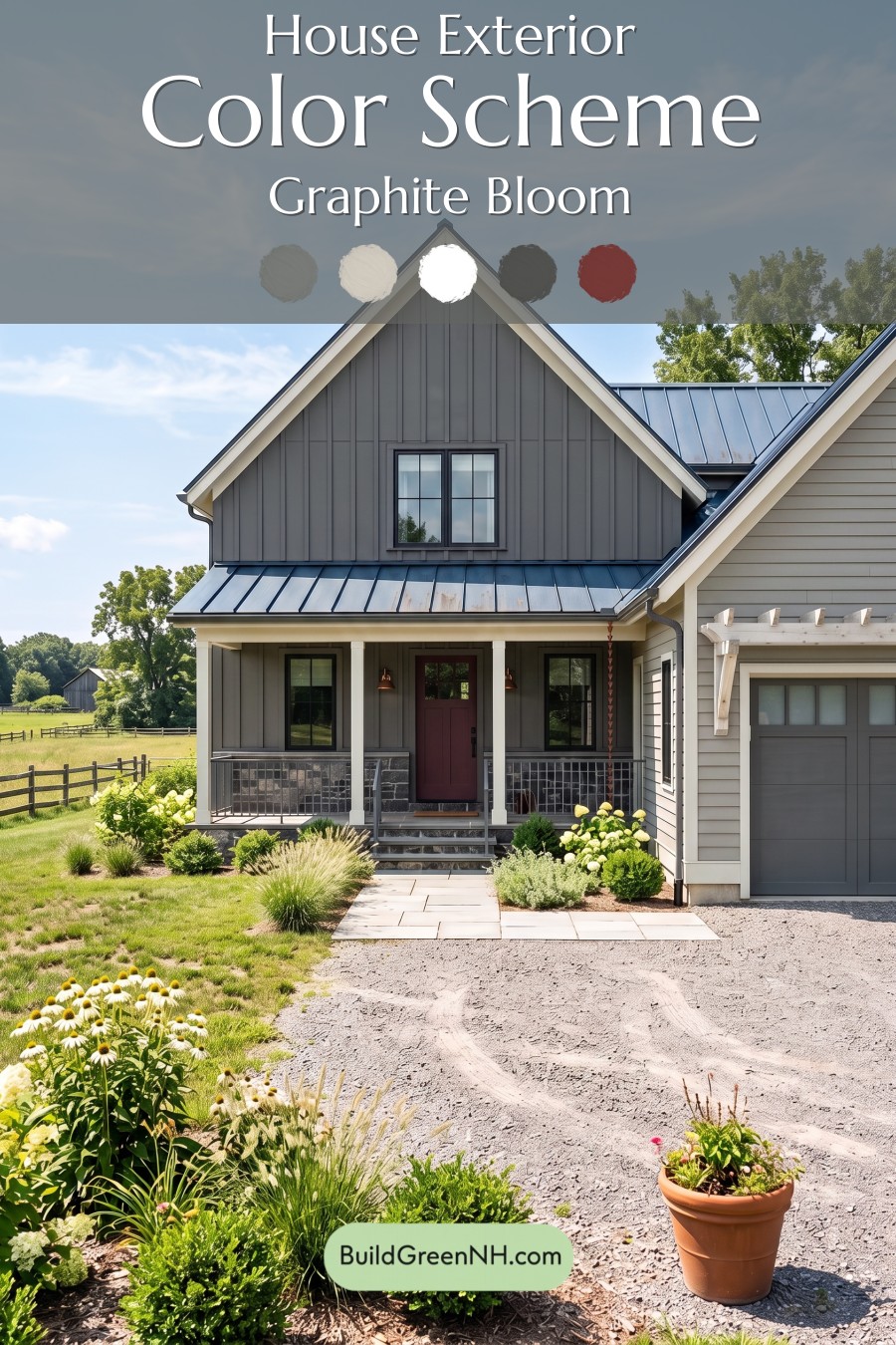 Dark Charcoal House Exterior Color Scheme: Graphite Bloom