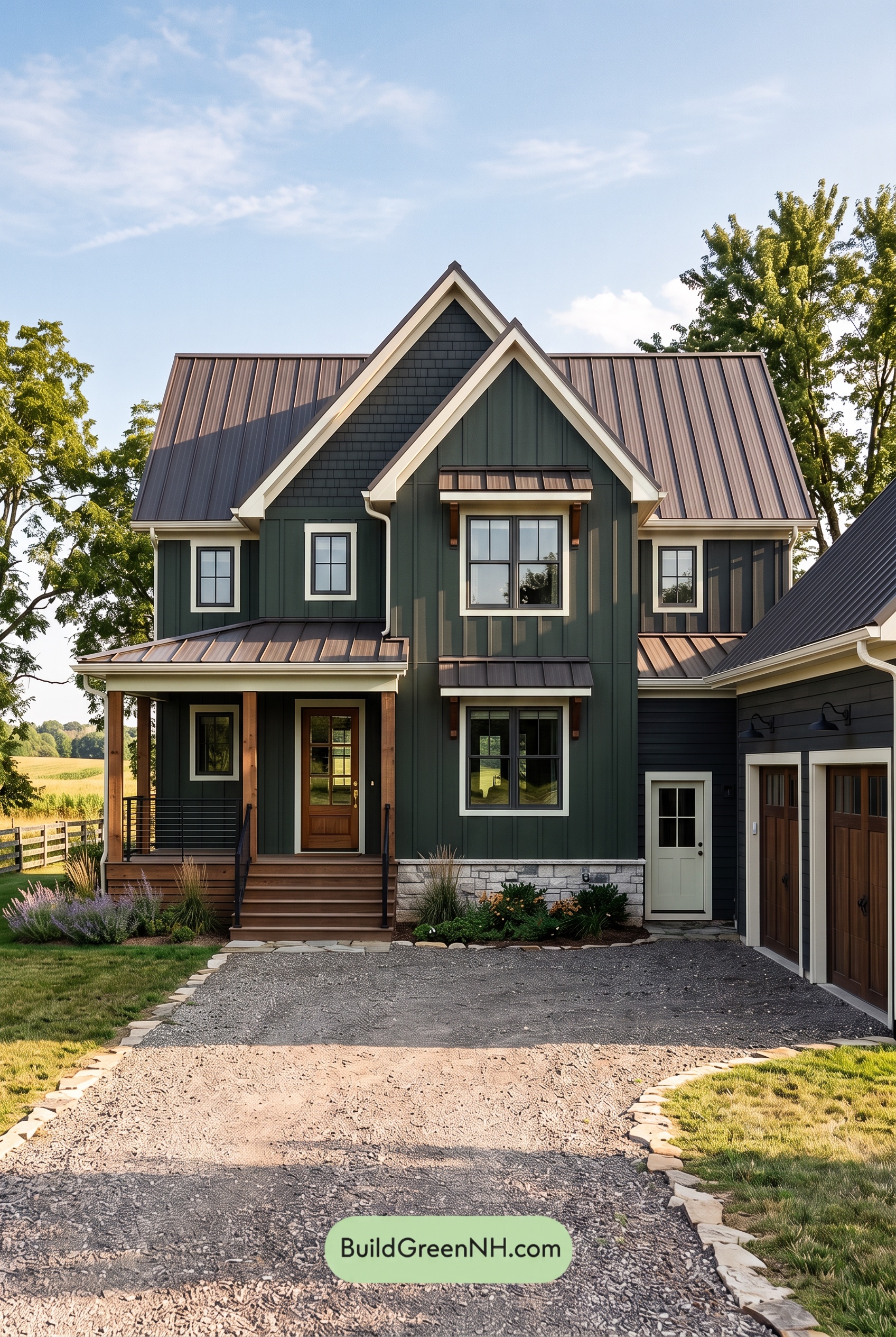 Dark Charcoal House Exterior Color Scheme: Green Ash Threshold