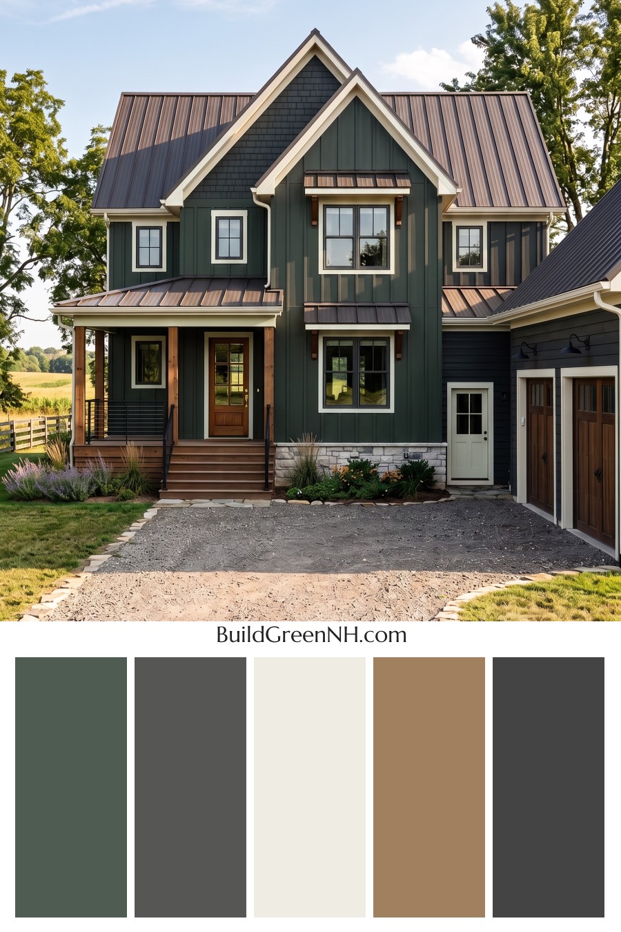 Dark Charcoal House Exterior Color Scheme: Green Ash Threshold