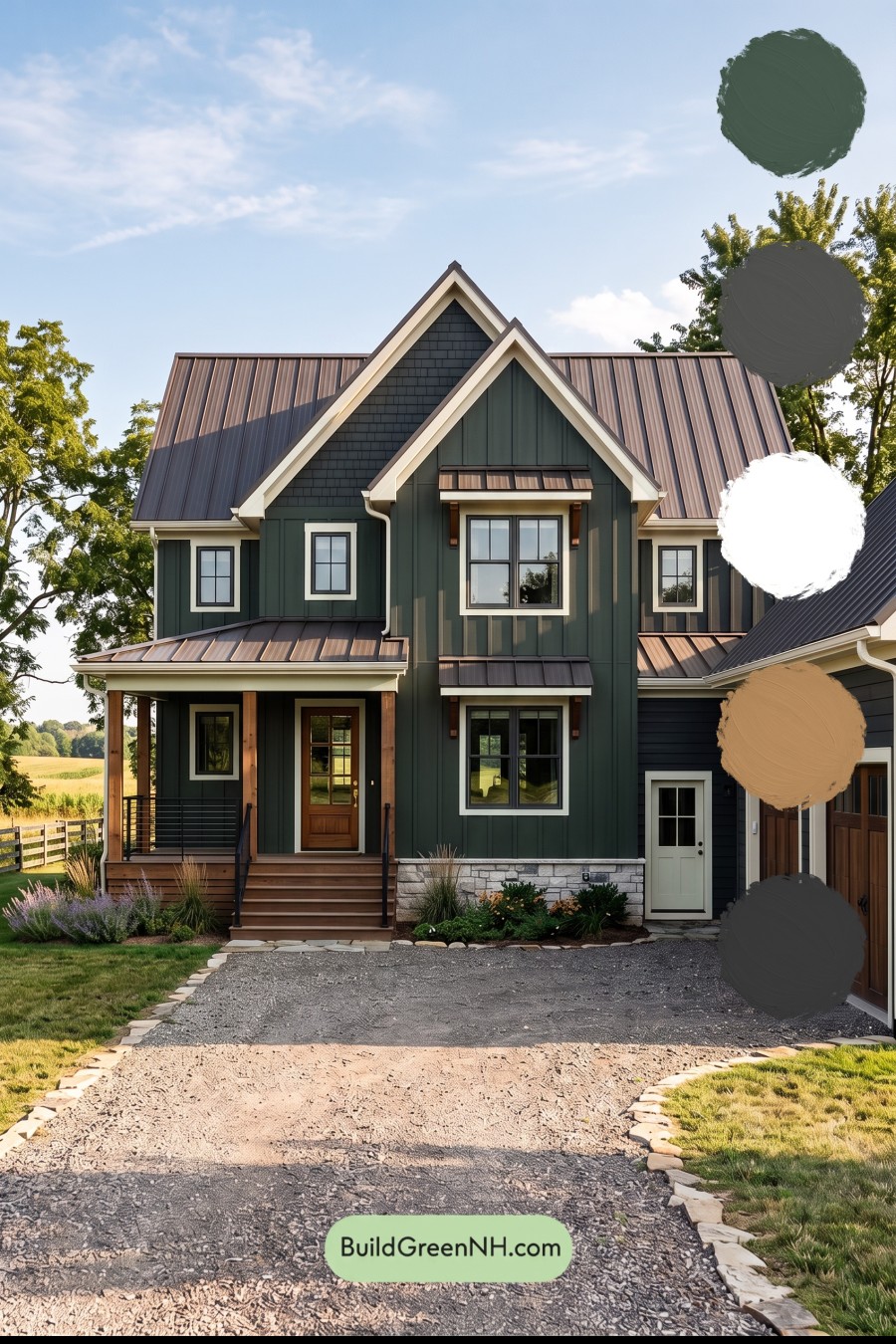 Dark Charcoal House Exterior Color Scheme: Green Ash Threshold