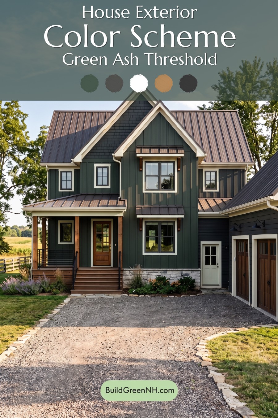Dark Charcoal House Exterior Color Scheme: Green Ash Threshold