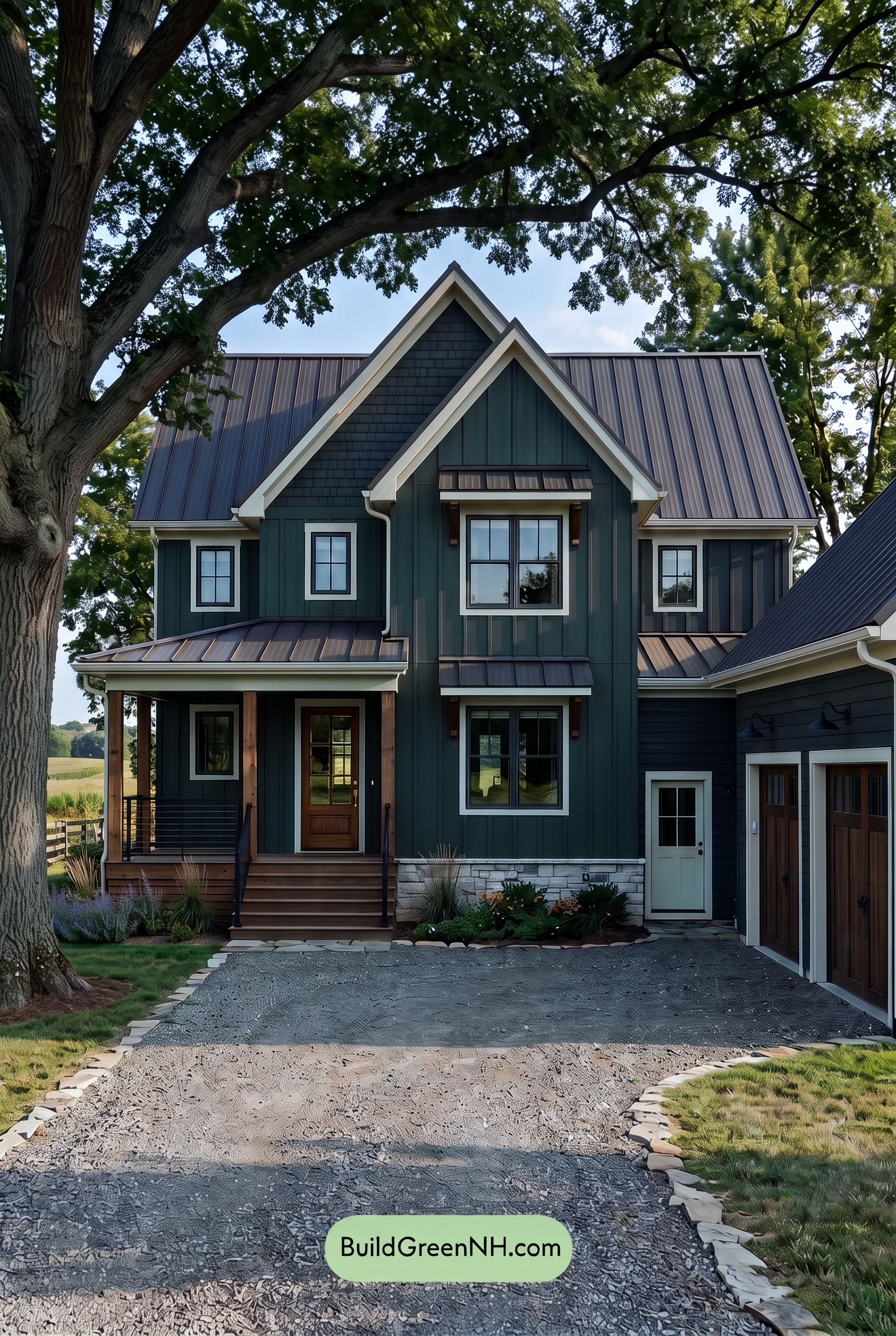 Dark Charcoal House Exterior Color Scheme: Green Ash Threshold - Shade