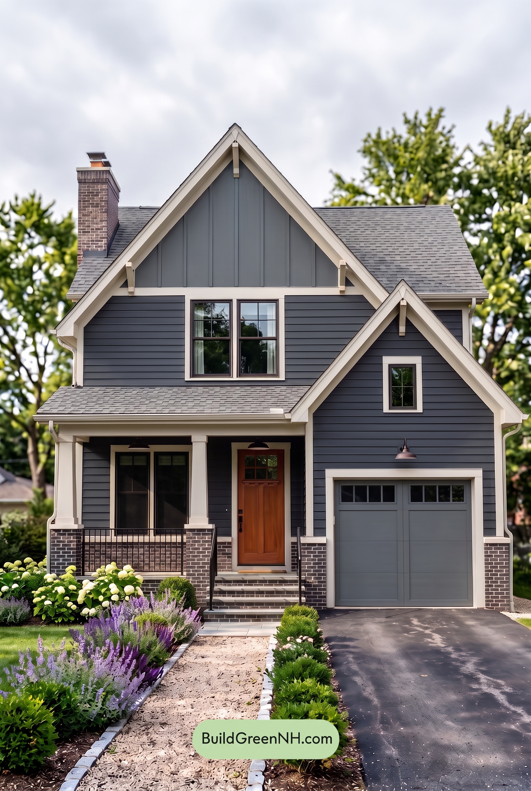 Dark Charcoal House Exterior Color Scheme: Iron Ember - Overcast
