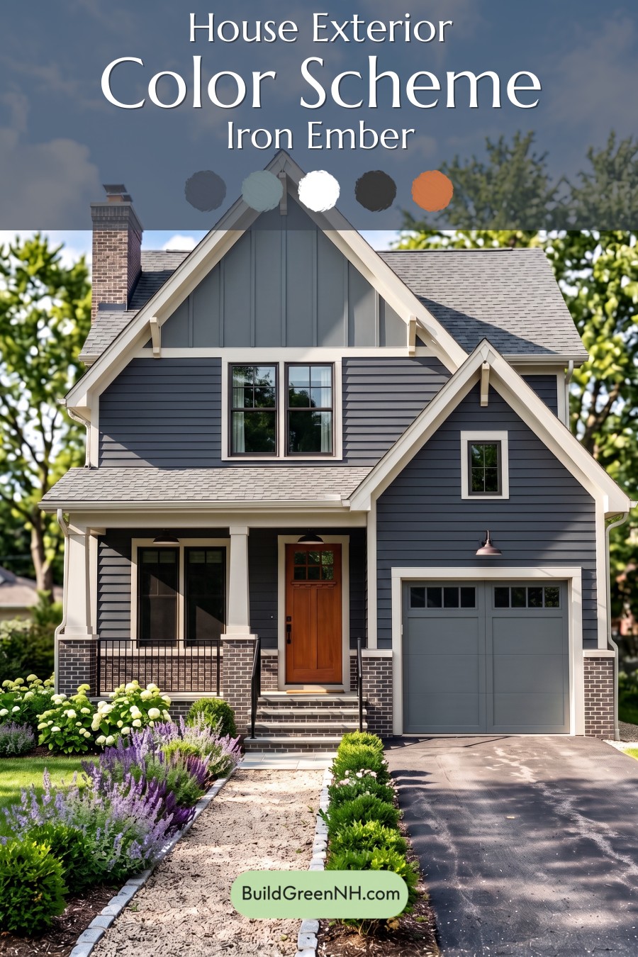 Dark Charcoal House Exterior Color Scheme: Iron Ember