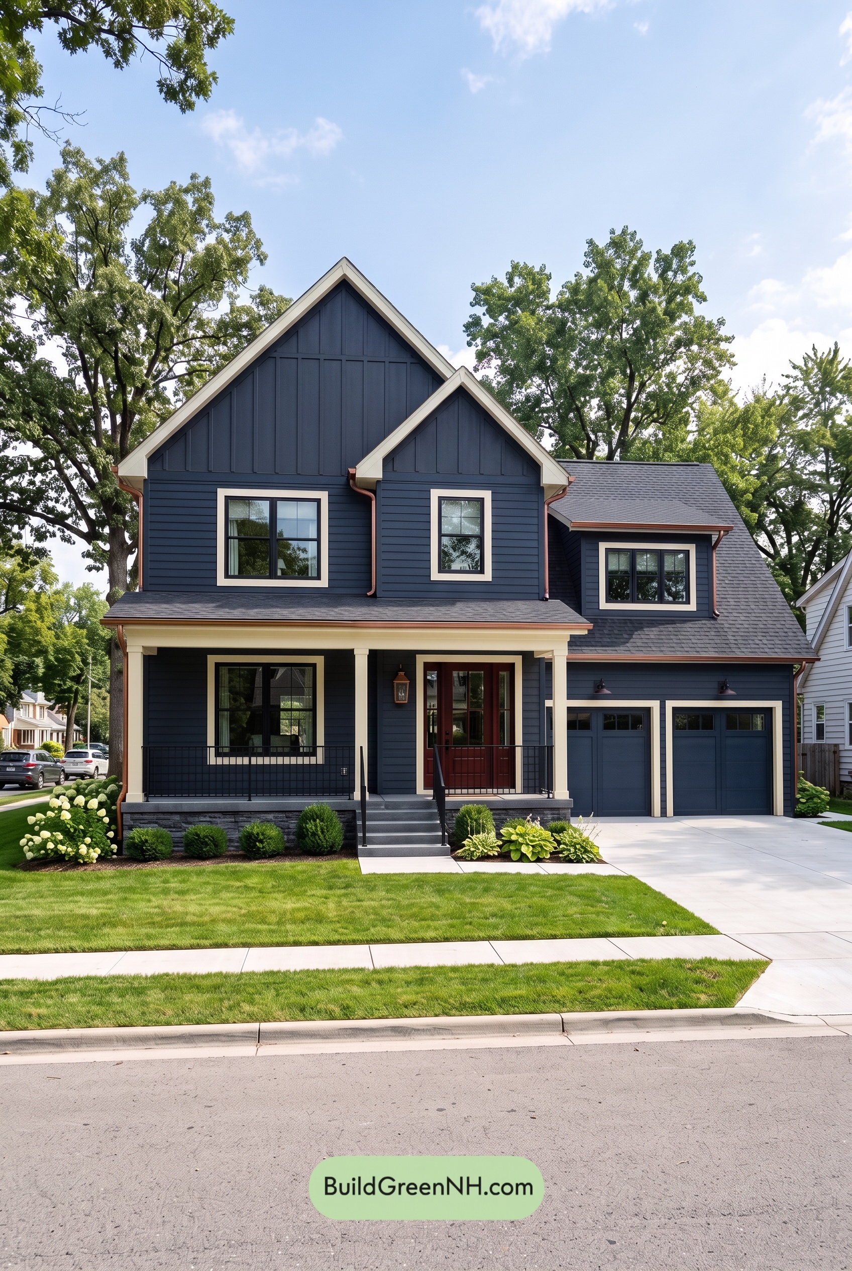 Dark Charcoal House Exterior Color Scheme: Midnight Copper
