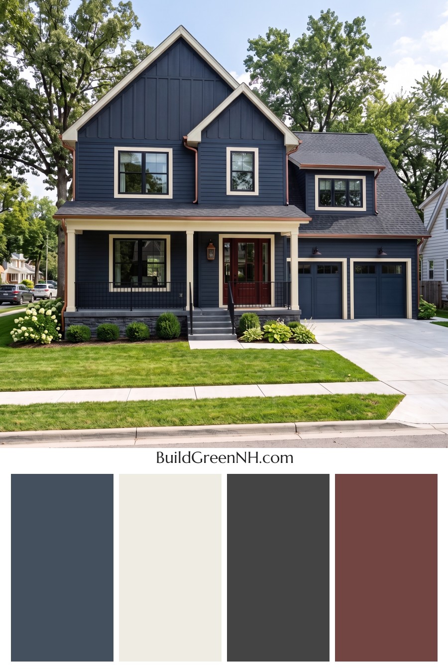 Dark Charcoal House Exterior Color Scheme: Midnight Copper