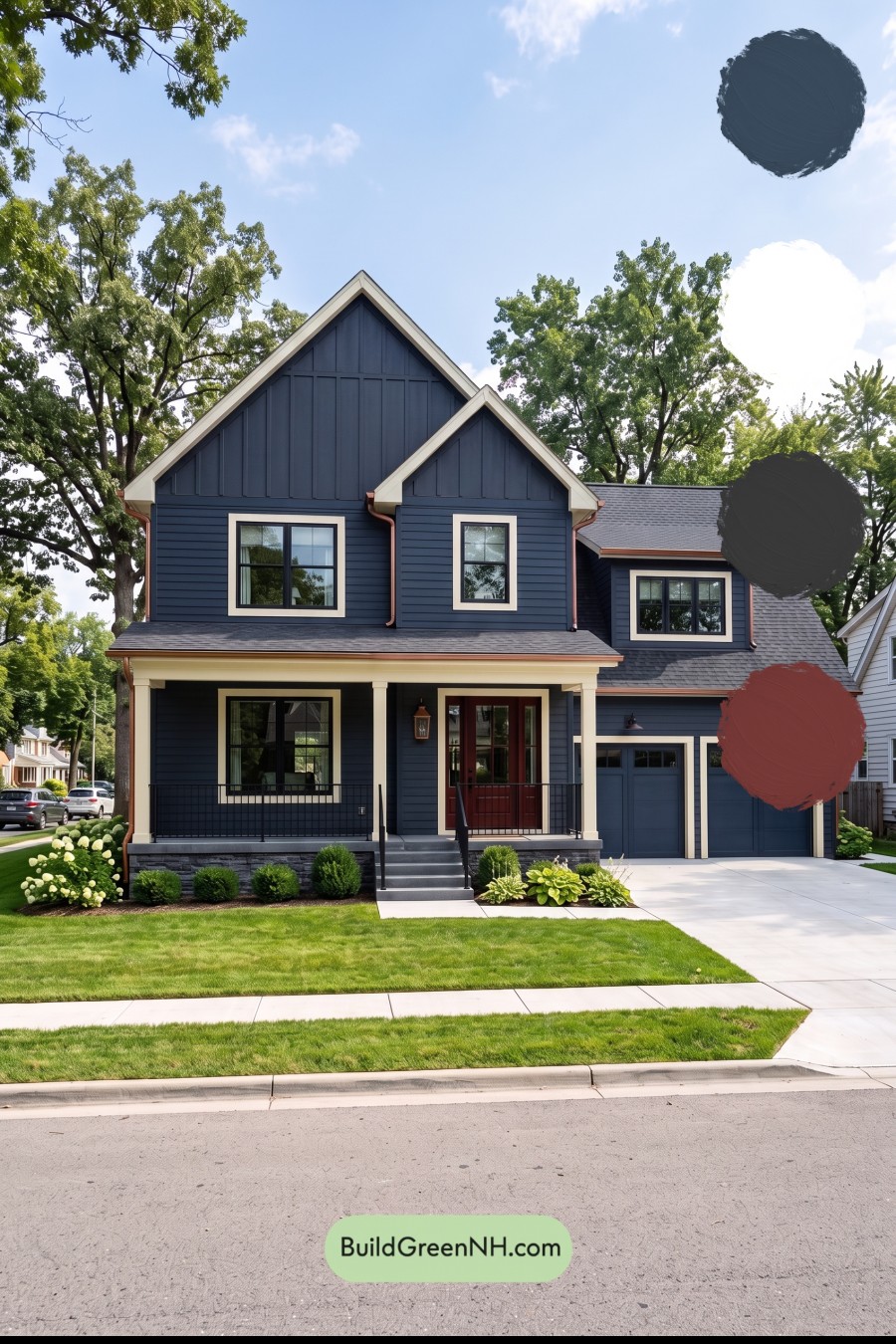 Dark Charcoal House Exterior Color Scheme: Midnight Copper