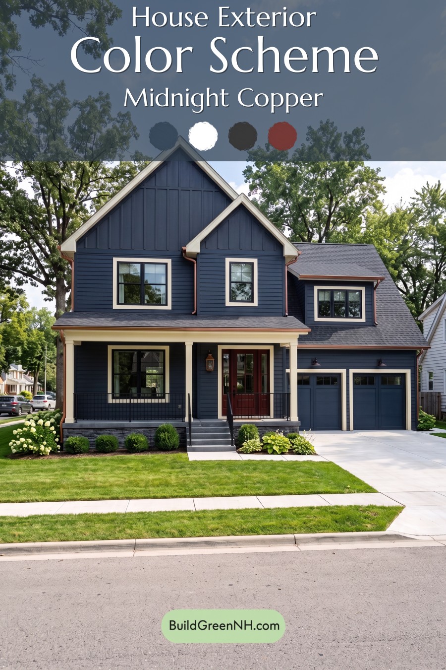 Dark Charcoal House Exterior Color Scheme: Midnight Copper