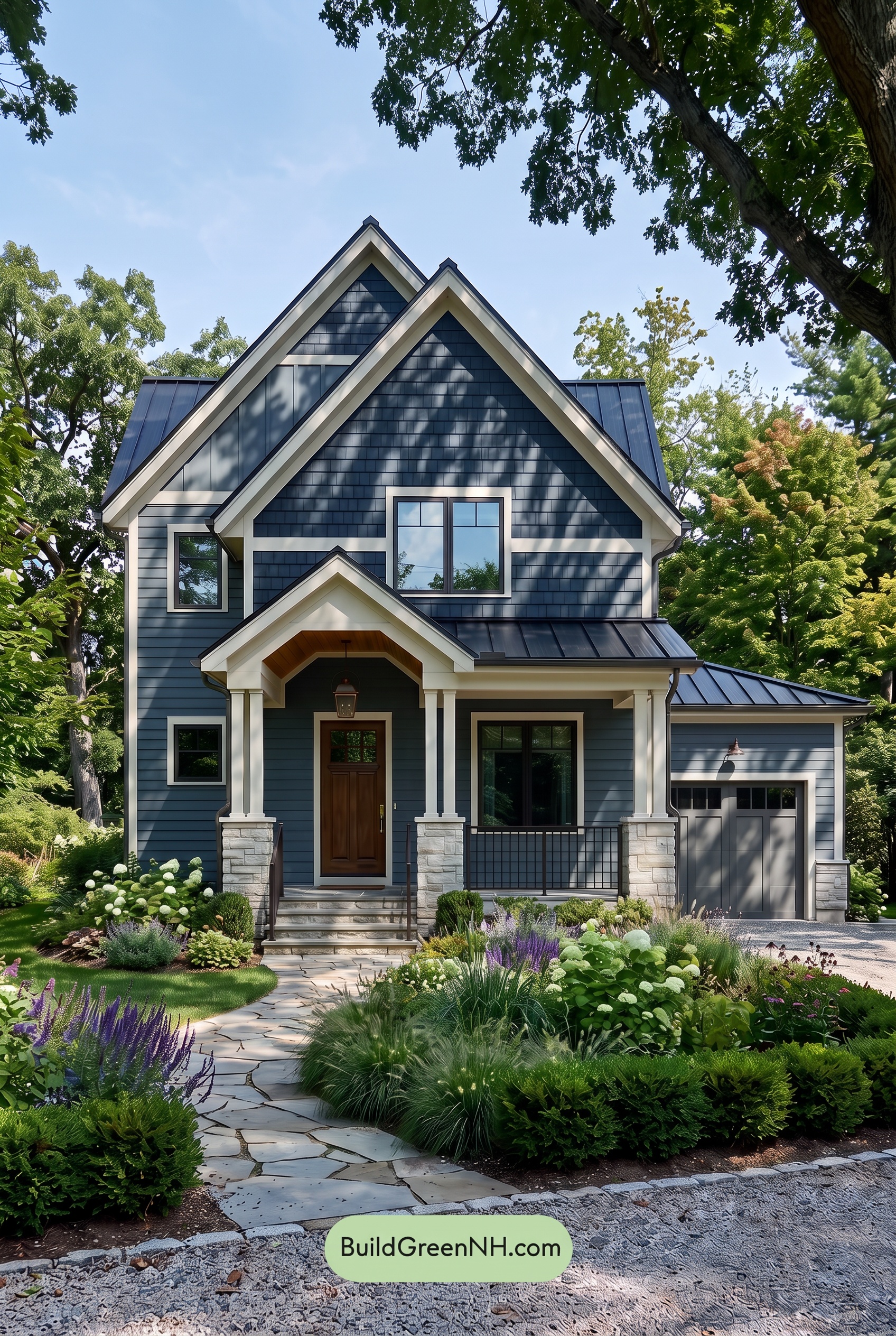 Dark Charcoal House Exterior Color Scheme: Navy Limestone - Shade