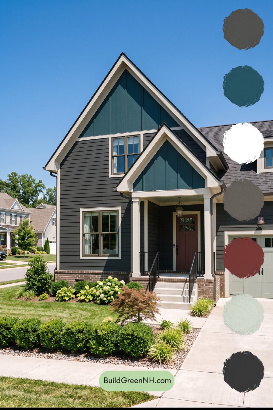 Dark Charcoal House Exterior Color Scheme: Pine Shadow Welcome