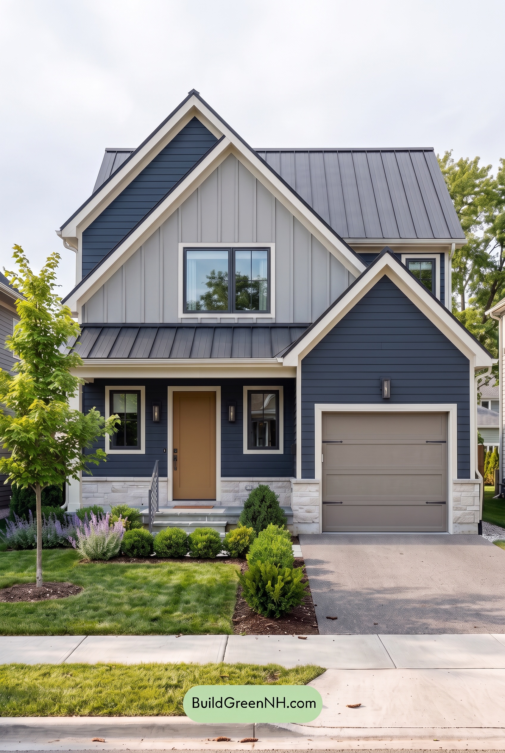 Dark Charcoal House Exterior Color Scheme: Slate Hearth - Overcast