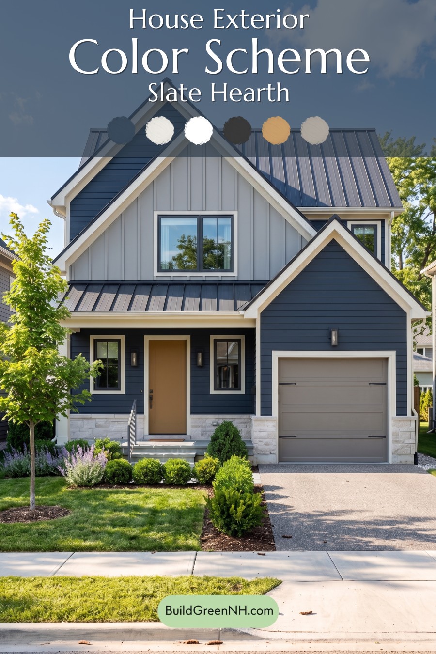 Dark Charcoal House Exterior Color Scheme: Slate Hearth