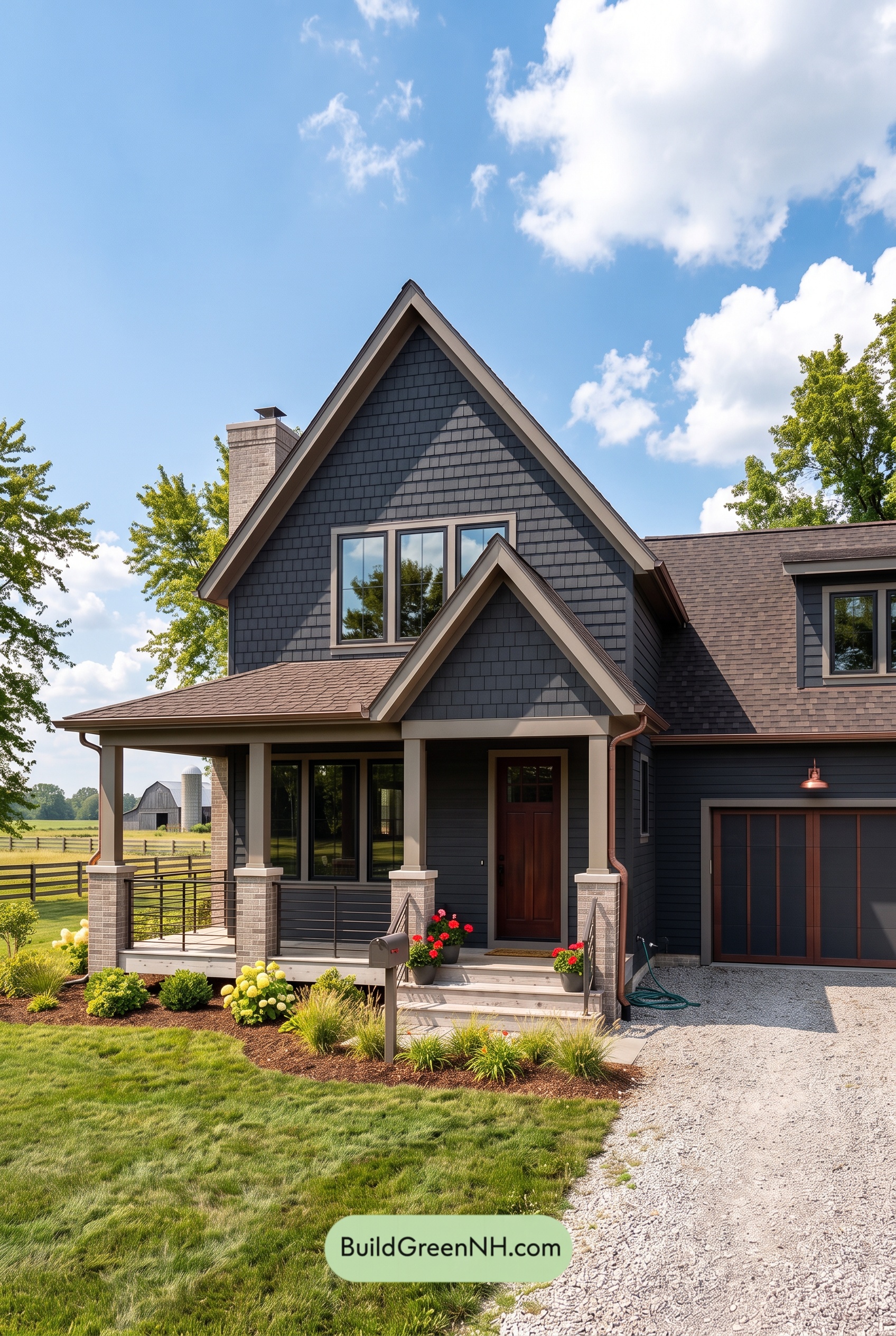 Dark Charcoal House Exterior Color Scheme: Umber Lantern House