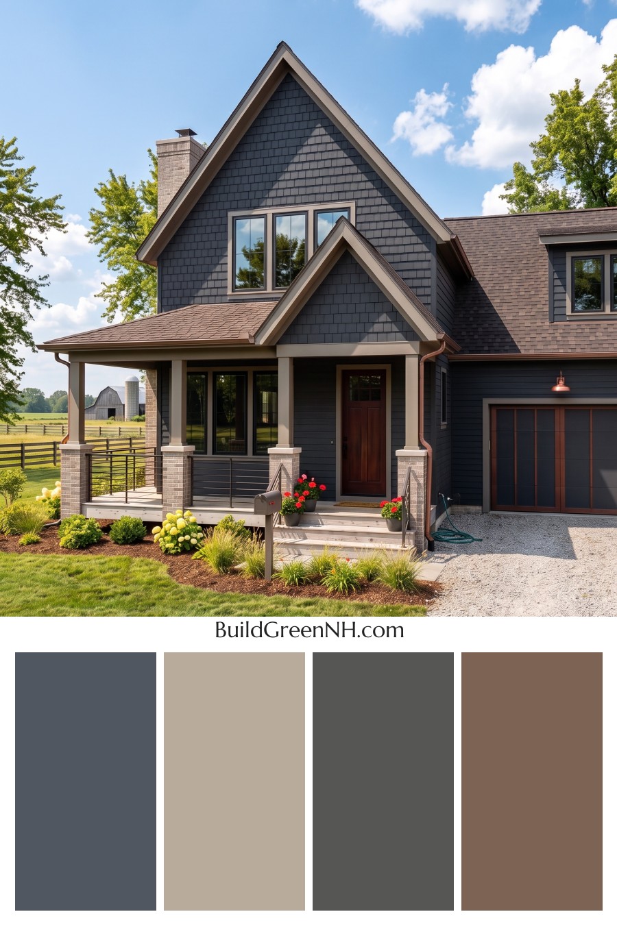 Dark Charcoal House Exterior Color Scheme: Umber Lantern House