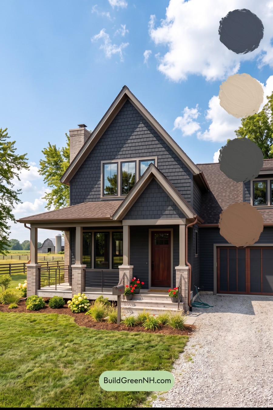 Dark Charcoal House Exterior Color Scheme: Umber Lantern House