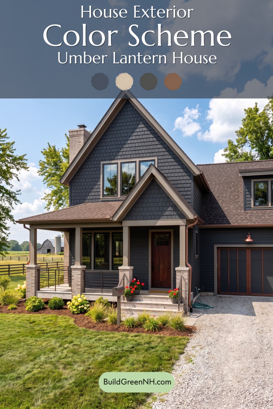 Dark Charcoal House Exterior Color Scheme: Umber Lantern House