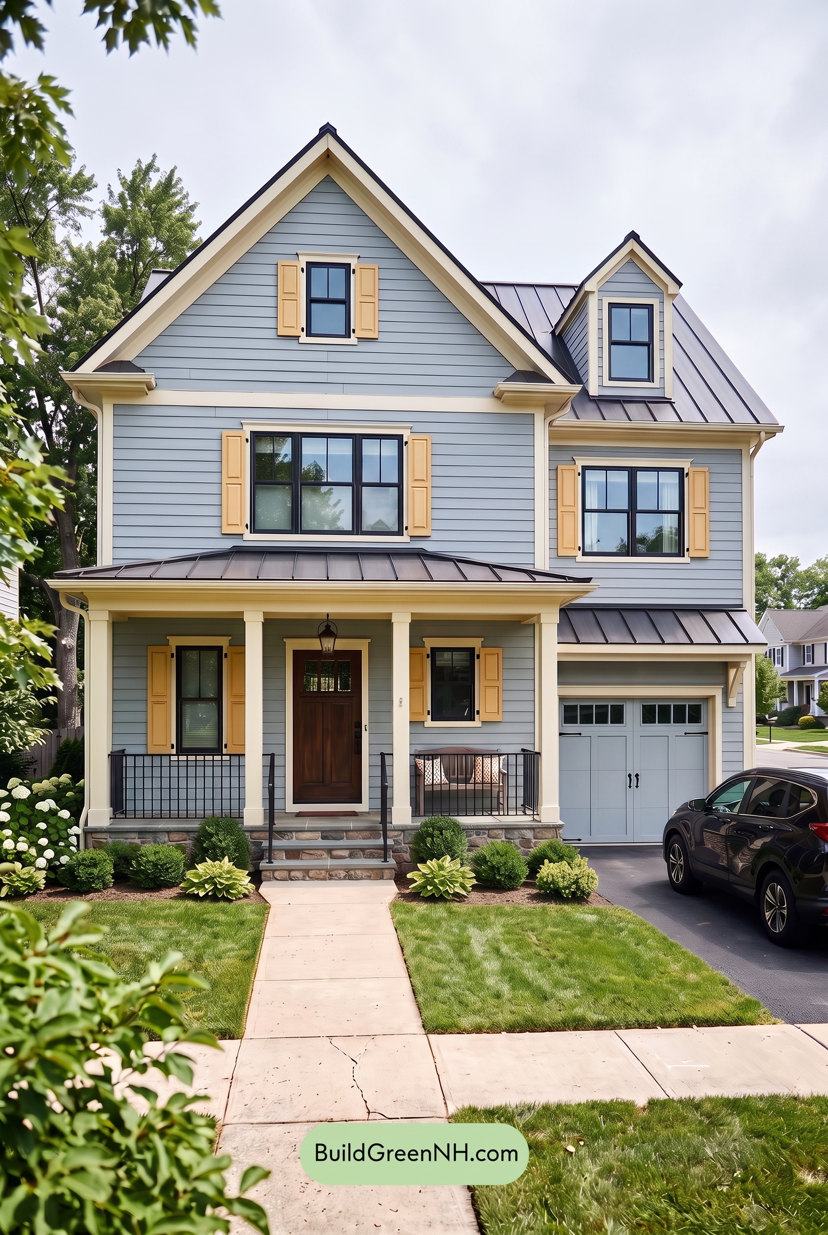 Modern Cottage Light Blue Color Scheme: Aster Blue Marigold - Overcast