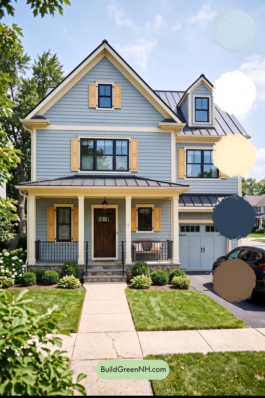 Modern Cottage Light Blue Color Scheme: Aster Blue Marigold