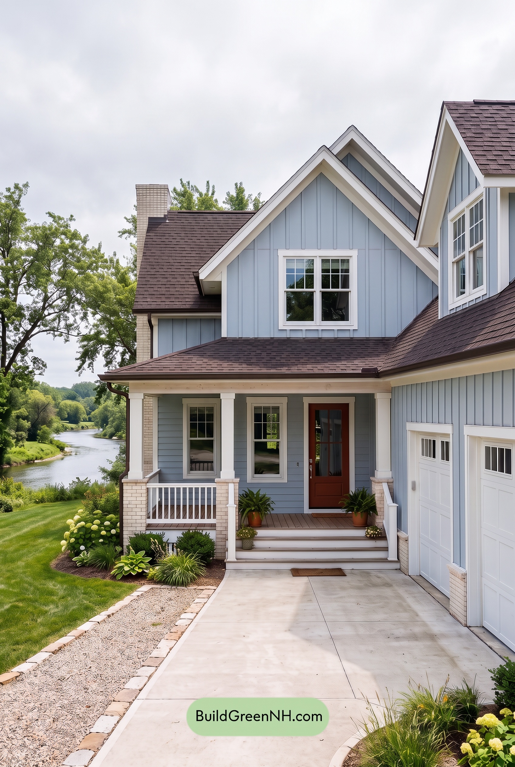 Modern Cottage Light Blue Color Scheme: Blue Linen Ember - Overcast