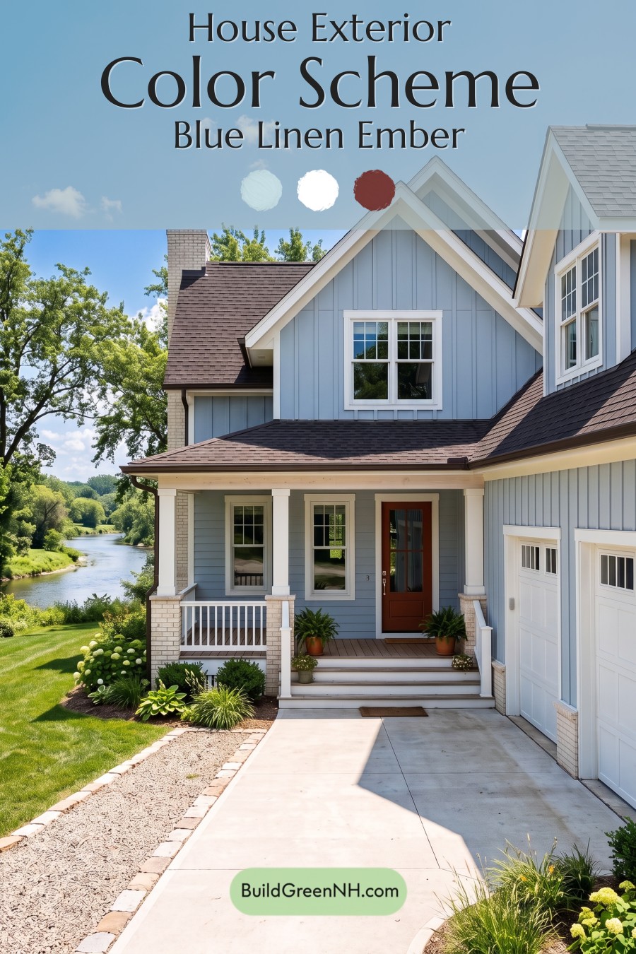 Modern Cottage Light Blue Color Scheme: Blue Linen Ember