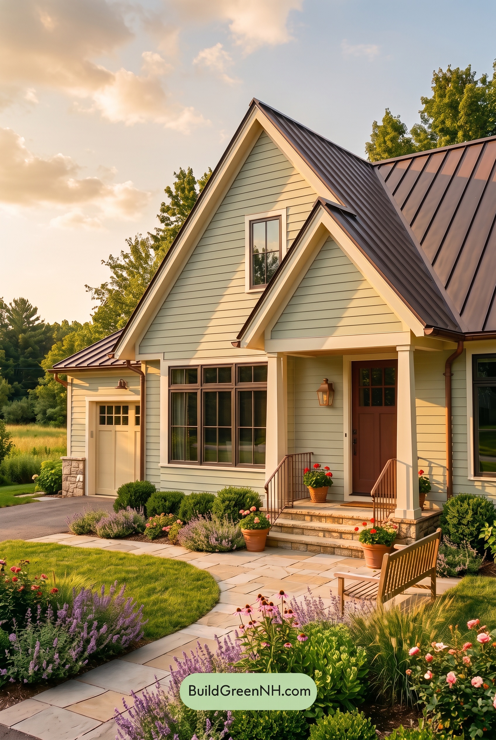 Modern Cottage Light Blue Color Scheme: Blue Meadow Ember - Golden Hour