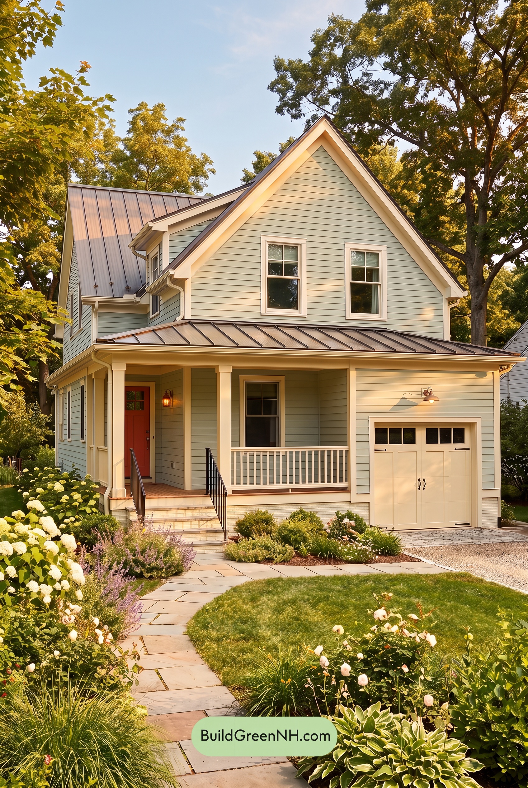Modern Cottage Light Blue Color Scheme: Blue Poppy Gleam - Golden Hour