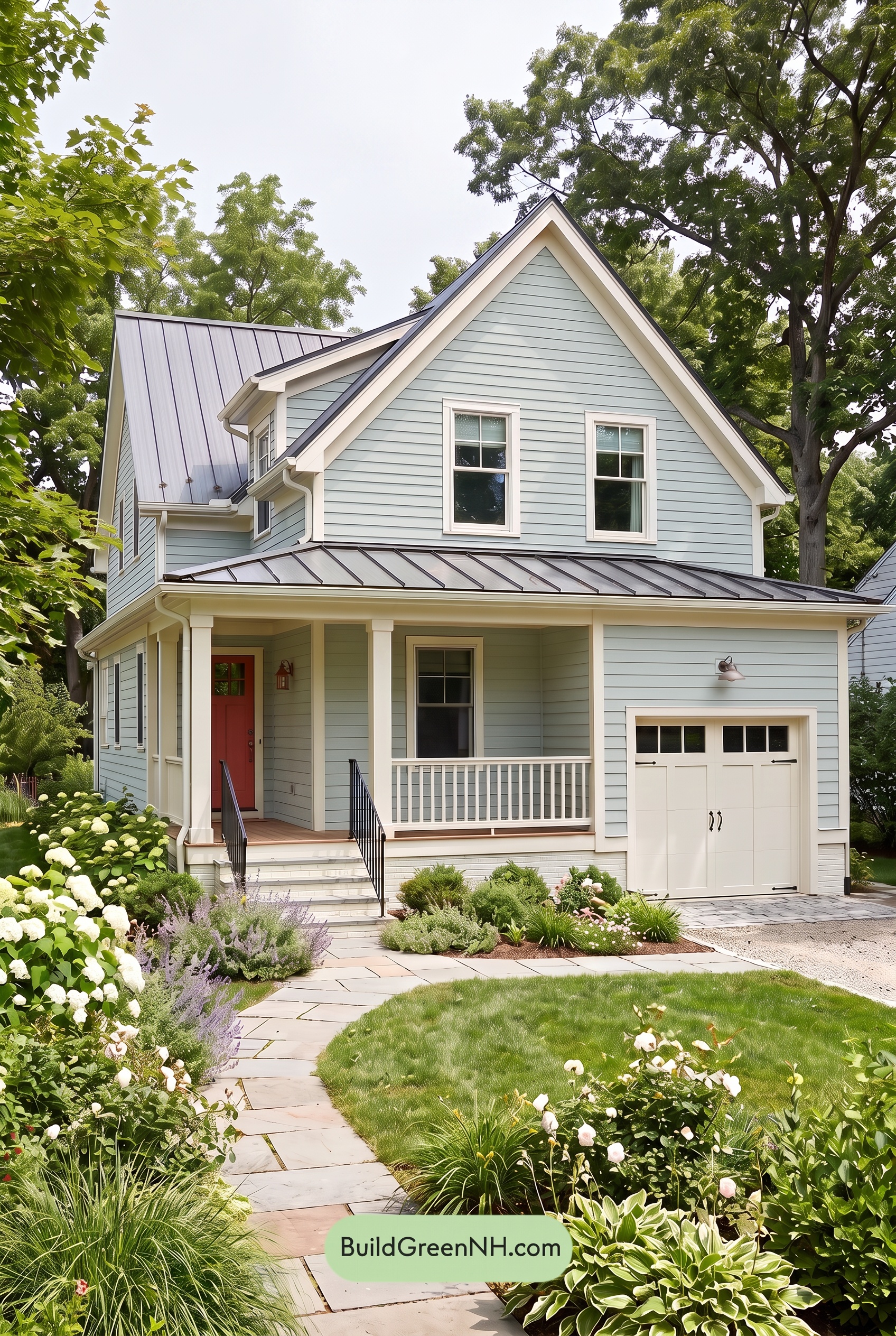 Modern Cottage Light Blue Color Scheme: Blue Poppy Gleam - Overcast