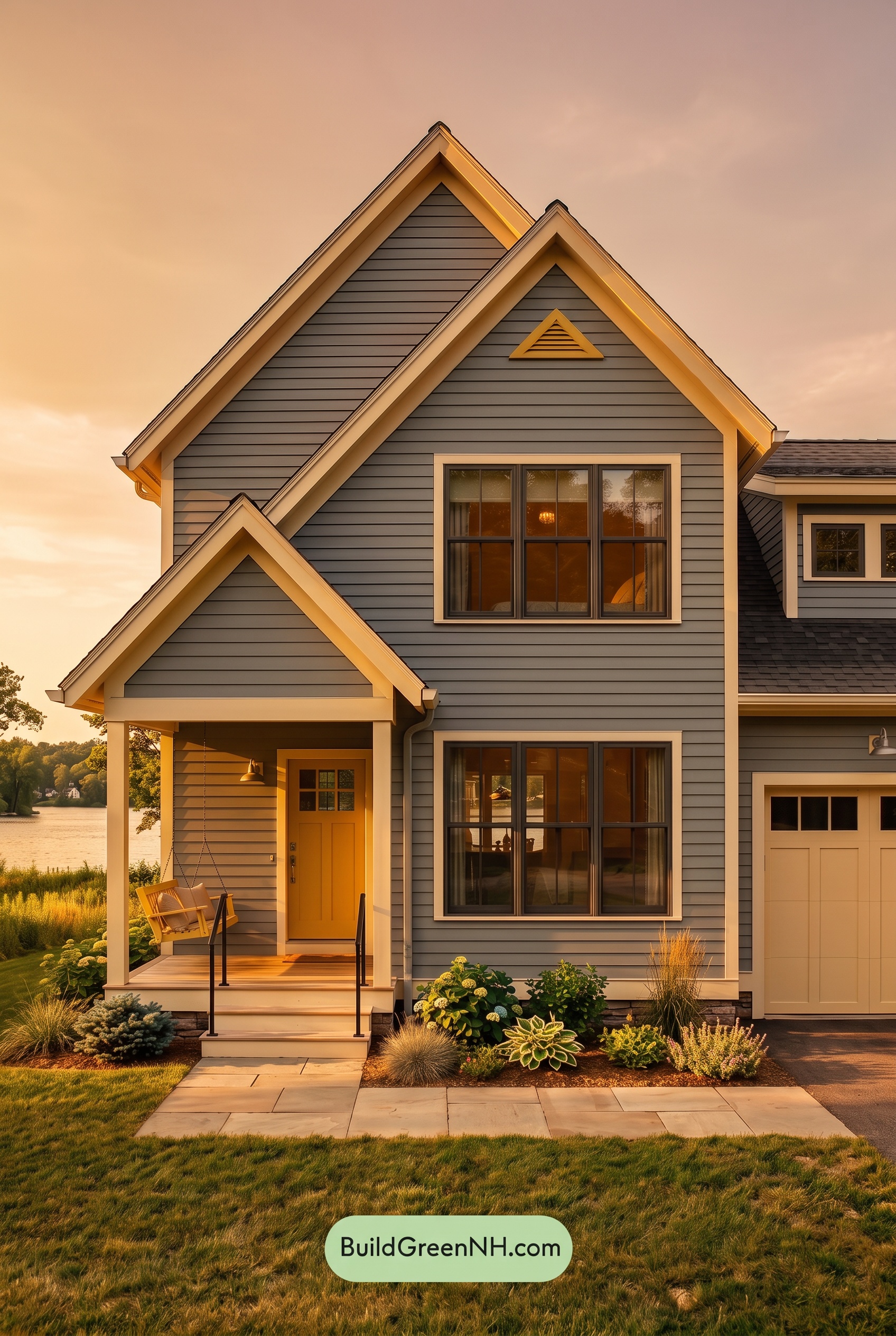 Modern Cottage Light Blue Color Scheme: Dove Blue Citron - Golden Hour