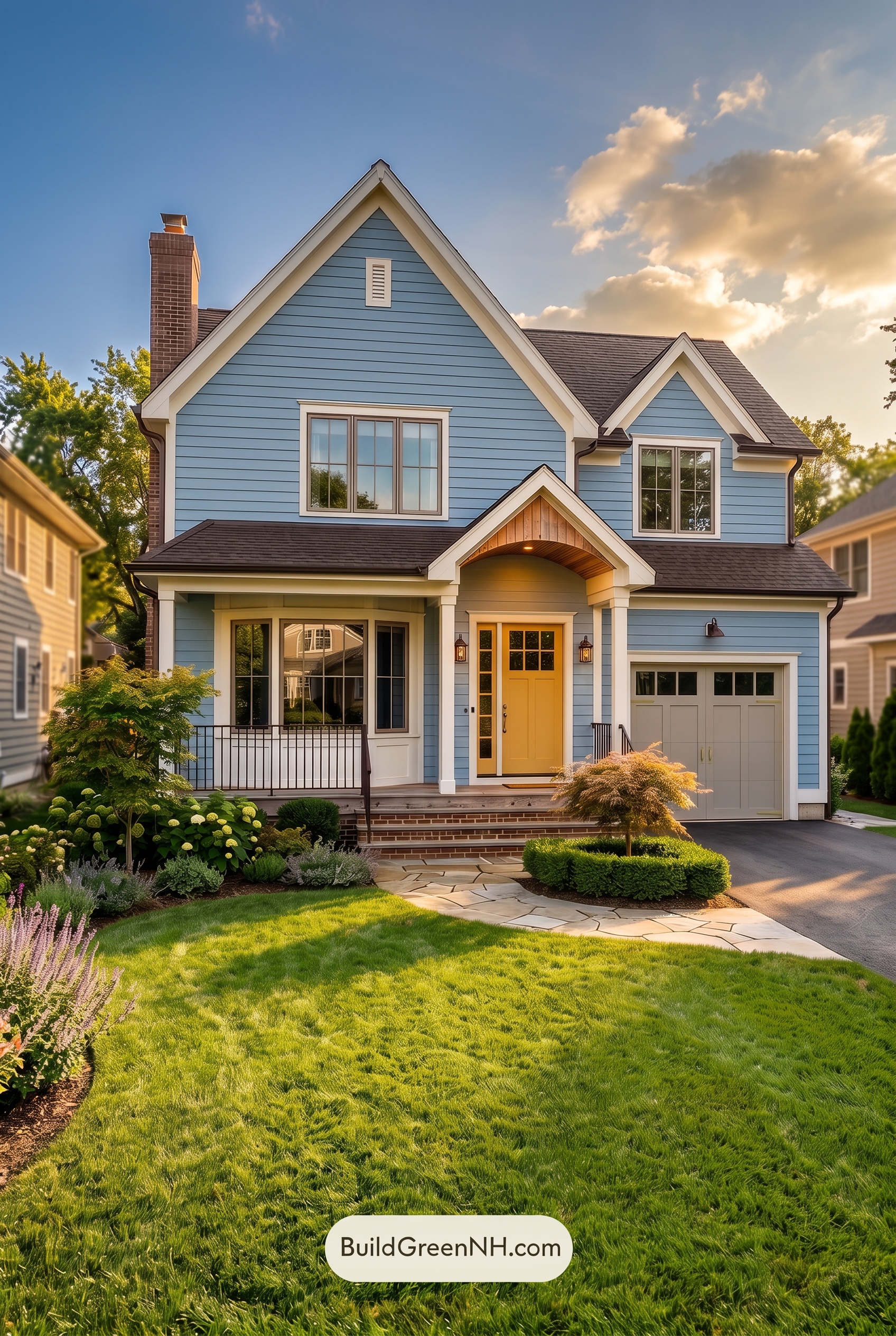 Modern Cottage Light Blue Color Scheme: Lark Blue Buttercup - Golden Hour