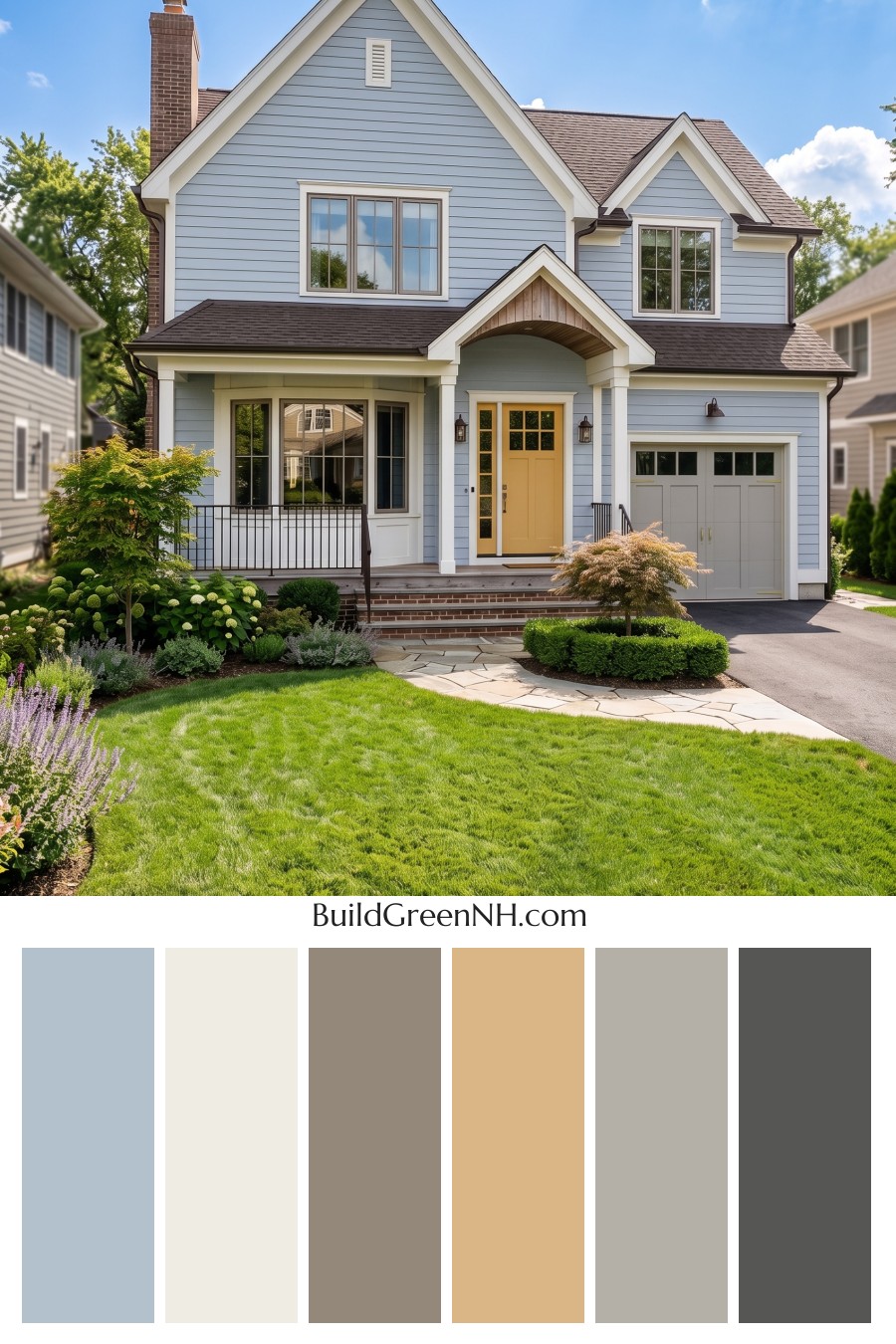 Modern Cottage Light Blue Color Scheme: Lark Blue Buttercup
