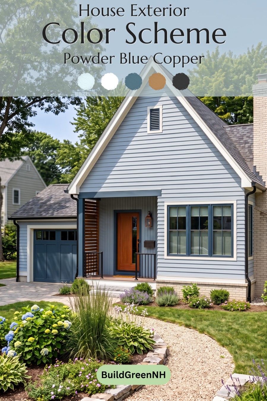 Modern Cottage Light Blue Color Scheme: Powder Blue Copper