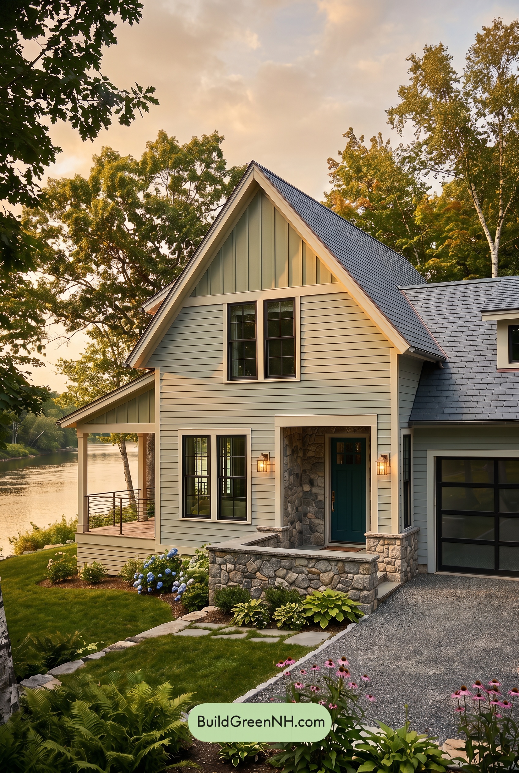 Modern Cottage Light Blue Color Scheme: River Blue Brass - Golden Hour