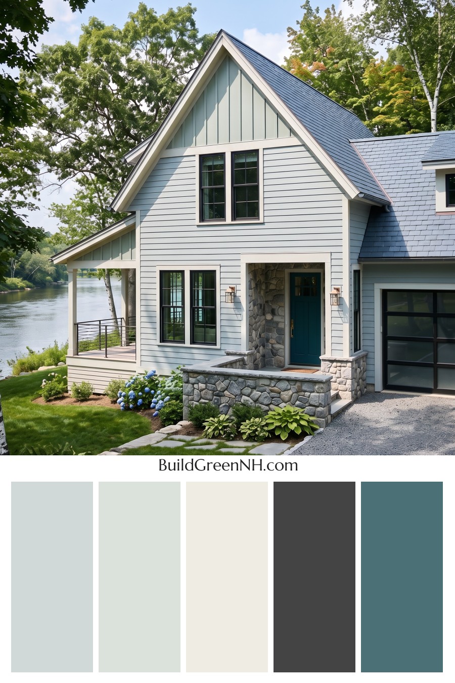 Modern Cottage Light Blue Color Scheme: River Blue Brass