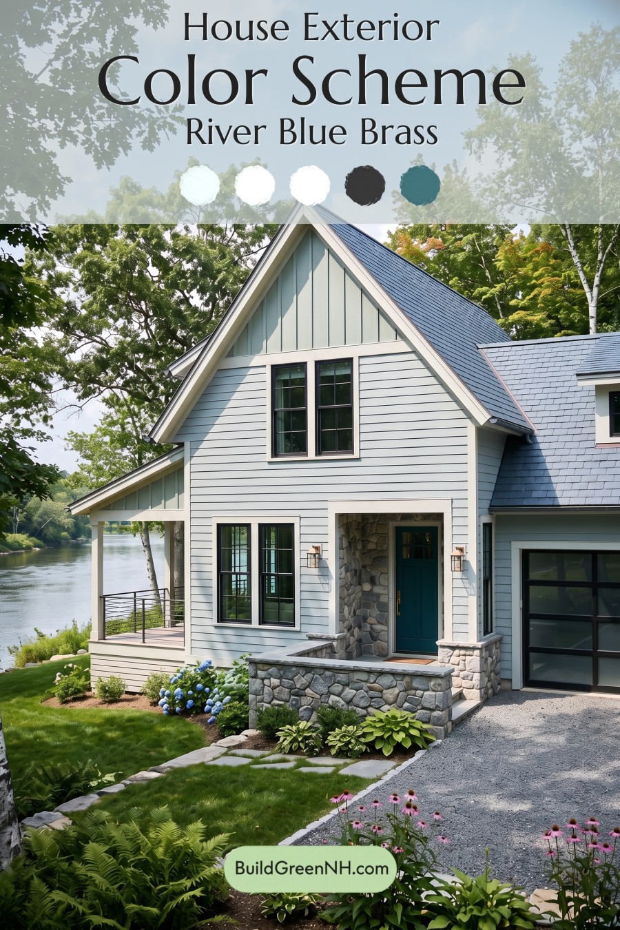 Modern Cottage Light Blue Color Scheme: River Blue Brass