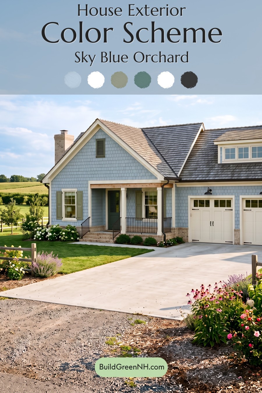 Modern Cottage Light Blue Color Scheme: Sky Blue Orchard