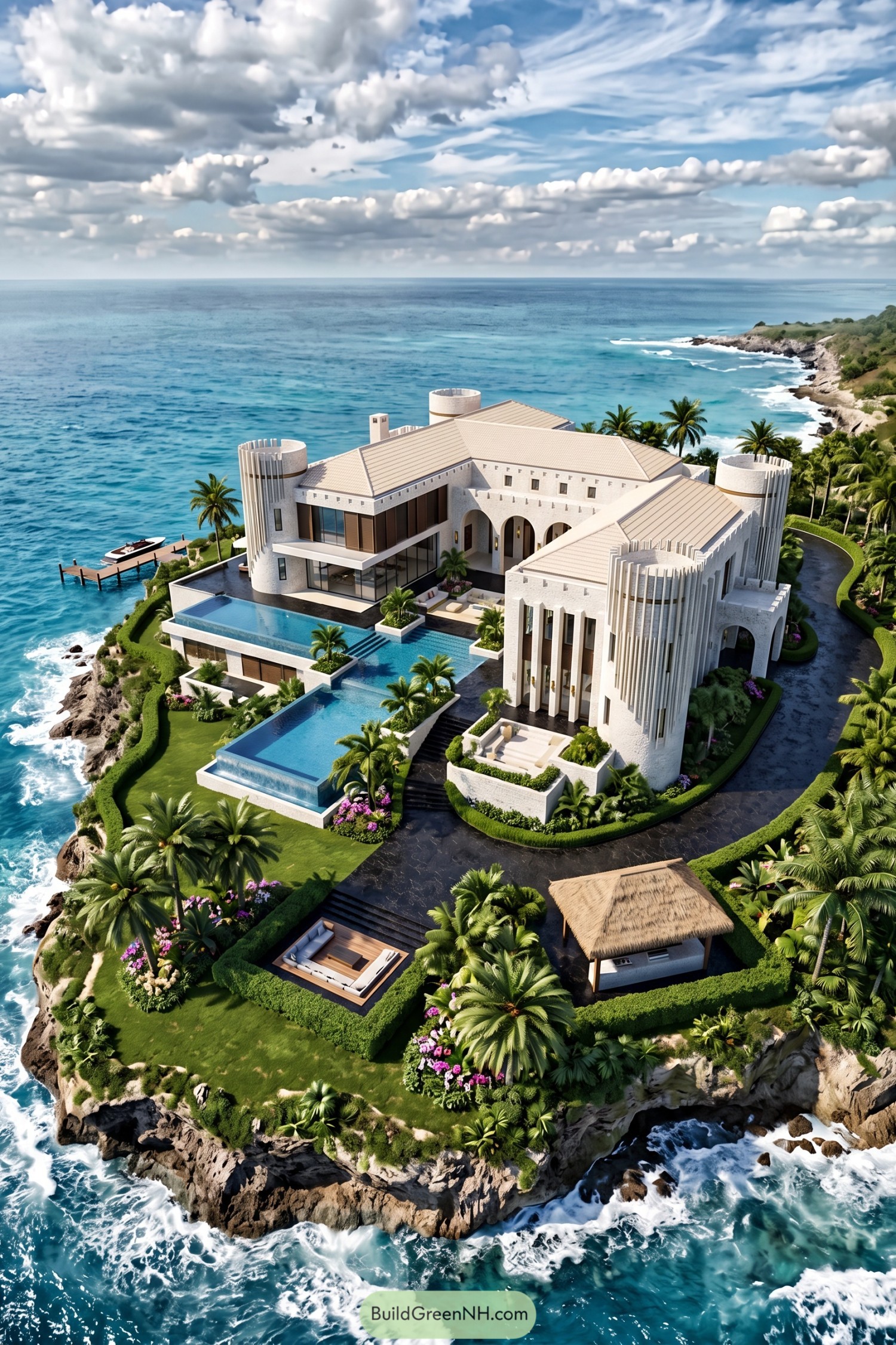 Modernized Castle Mansions With Modern Landscapes