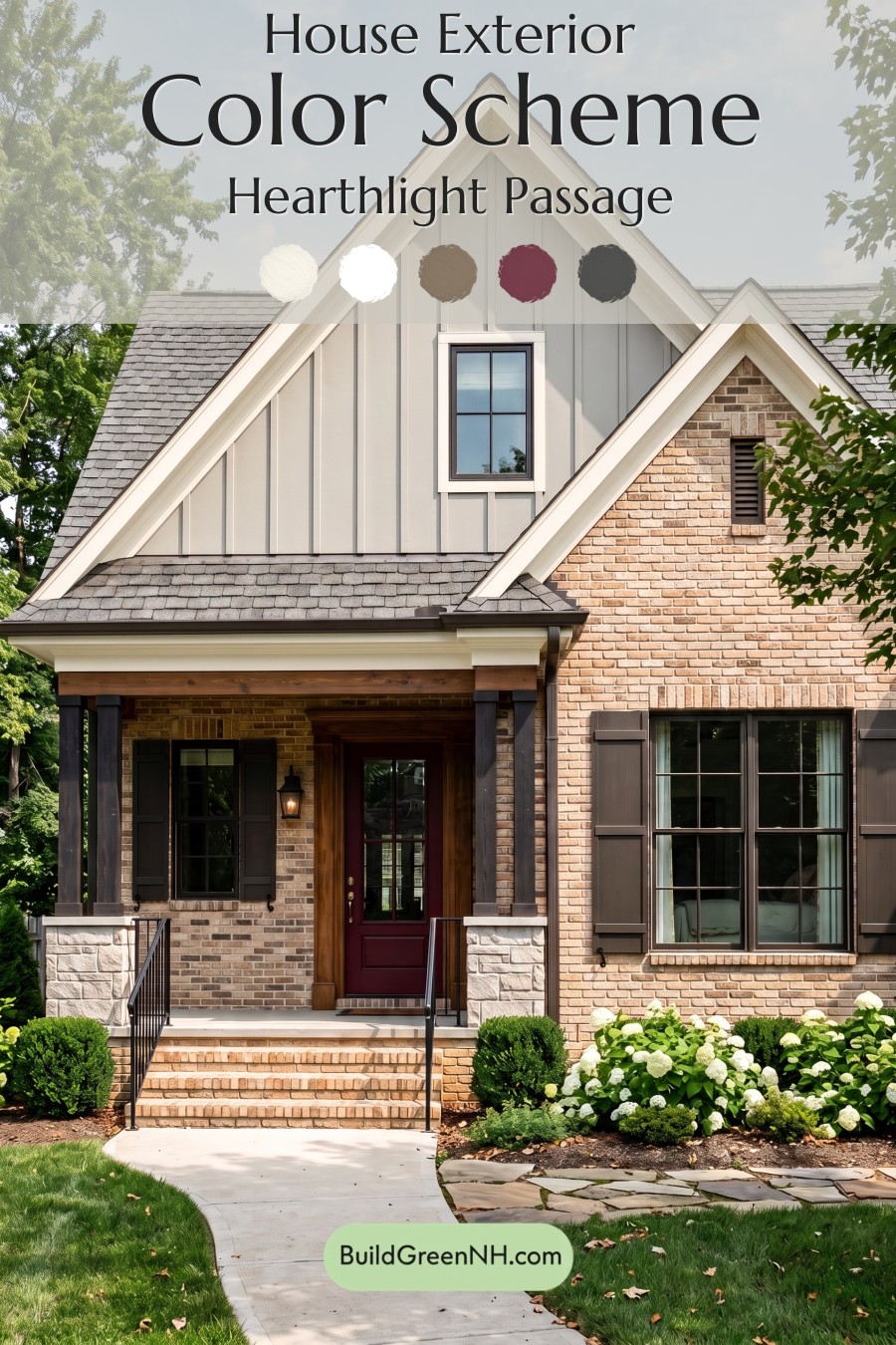 Tan Brick House Exterior Color Scheme: Hearthlight Passage