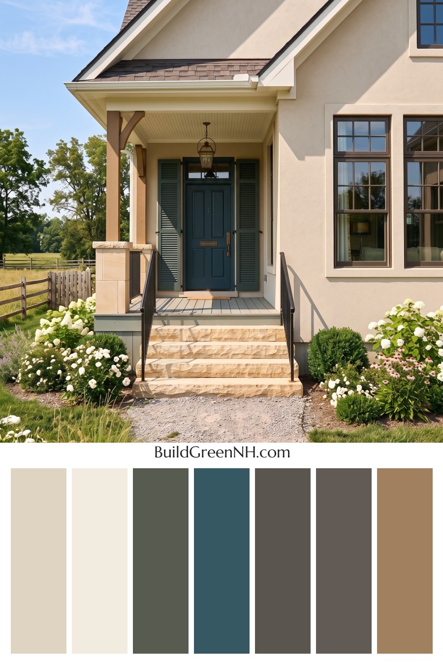 Tan Brick House Exterior Color Scheme: Laurel Entry Hush