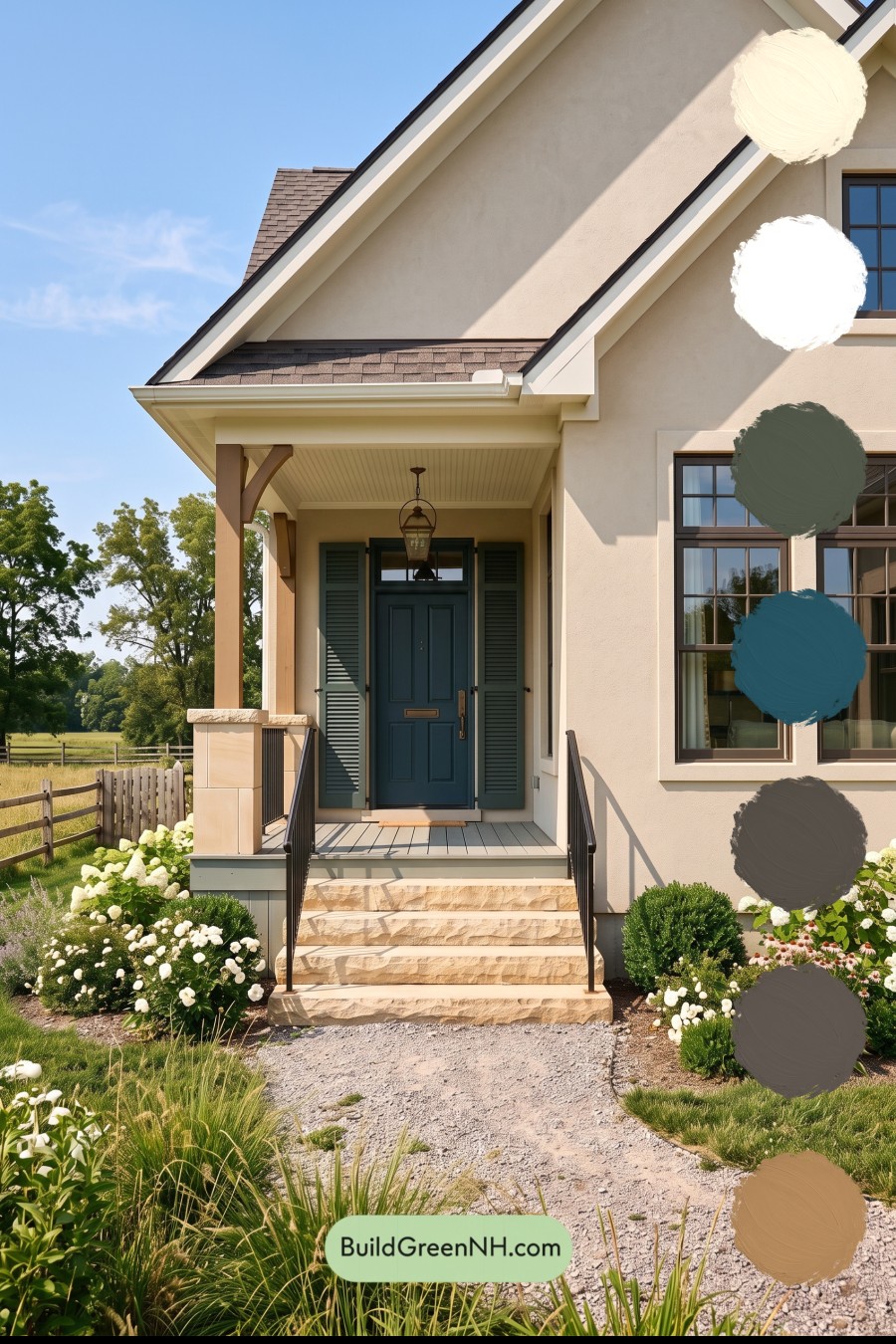 Tan Brick House Exterior Color Scheme: Laurel Entry Hush