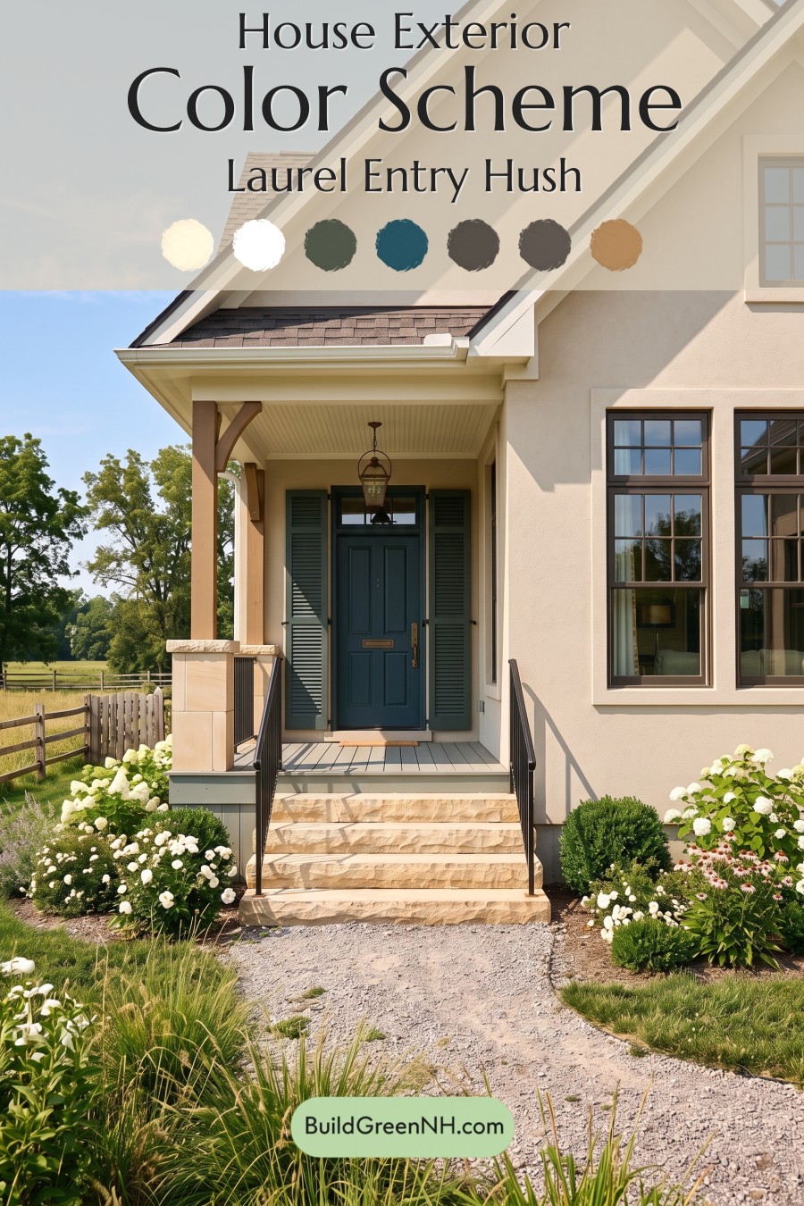 Tan Brick House Exterior Color Scheme: Laurel Entry Hush