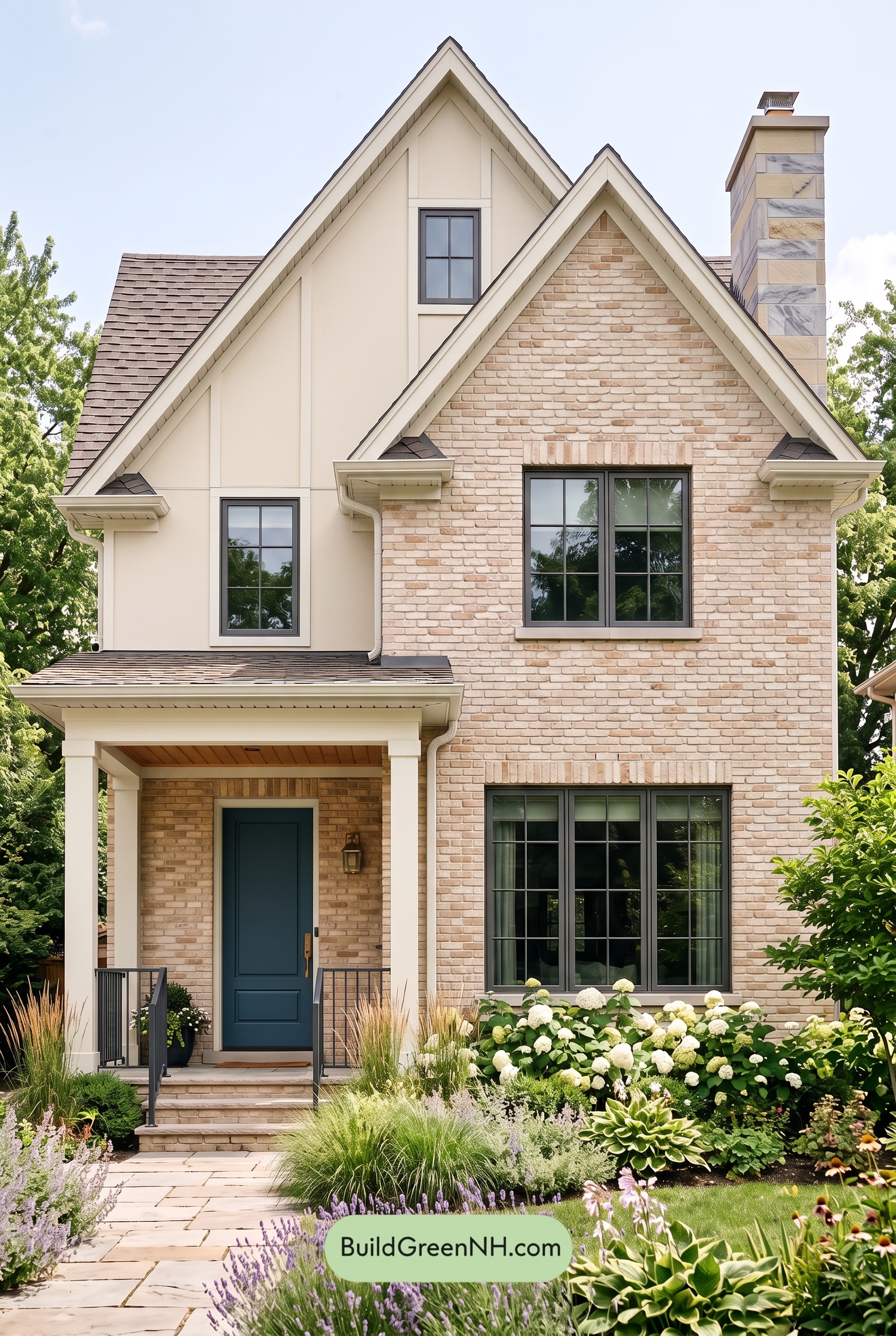 Tan Brick House Exterior Color Scheme: Linen Forge