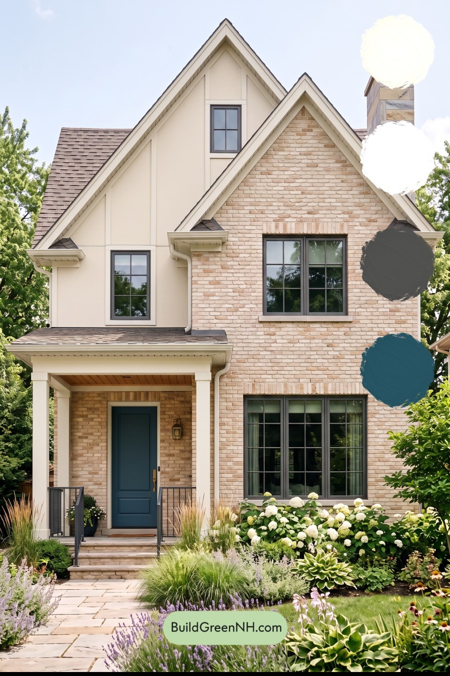 Tan Brick House Exterior Color Scheme: Linen Forge